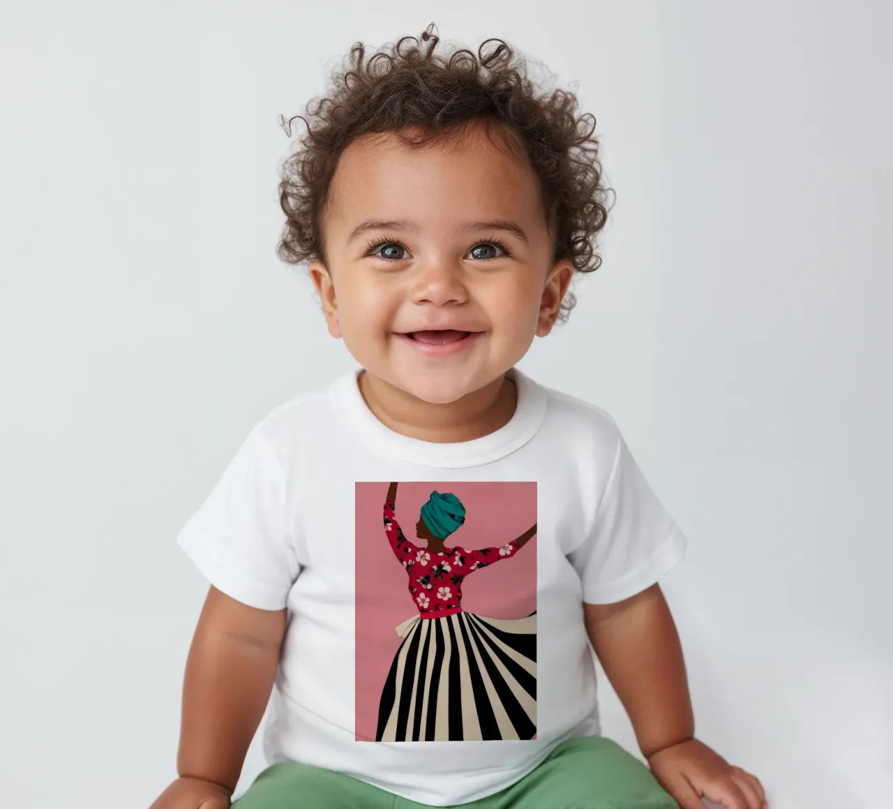 Joyful Dancing Woman baby t-shirt by Flock Reverie