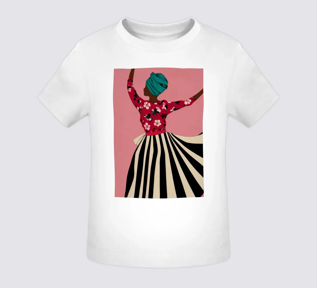 Joyful Dancing Woman baby t-shirt by Flock Reverie