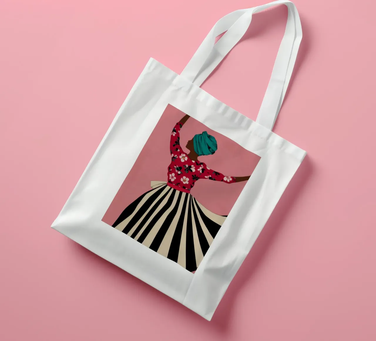 Joyful Dancing Woman tote bag by Flock Reverie