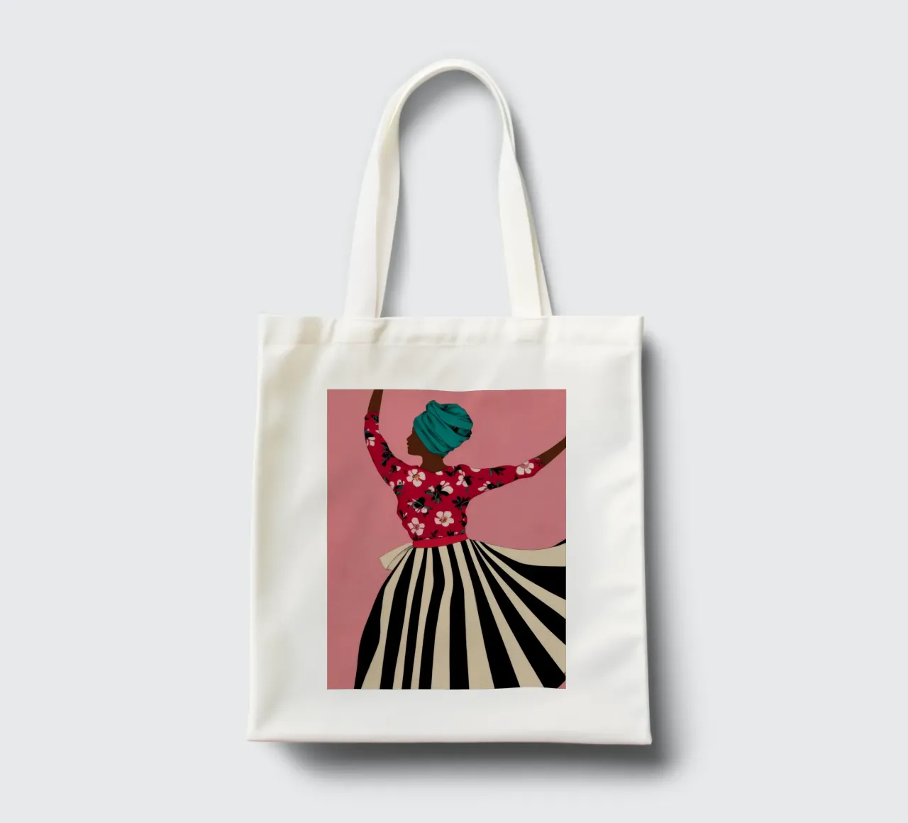 Joyful Dancing Woman tote bag by Flock Reverie