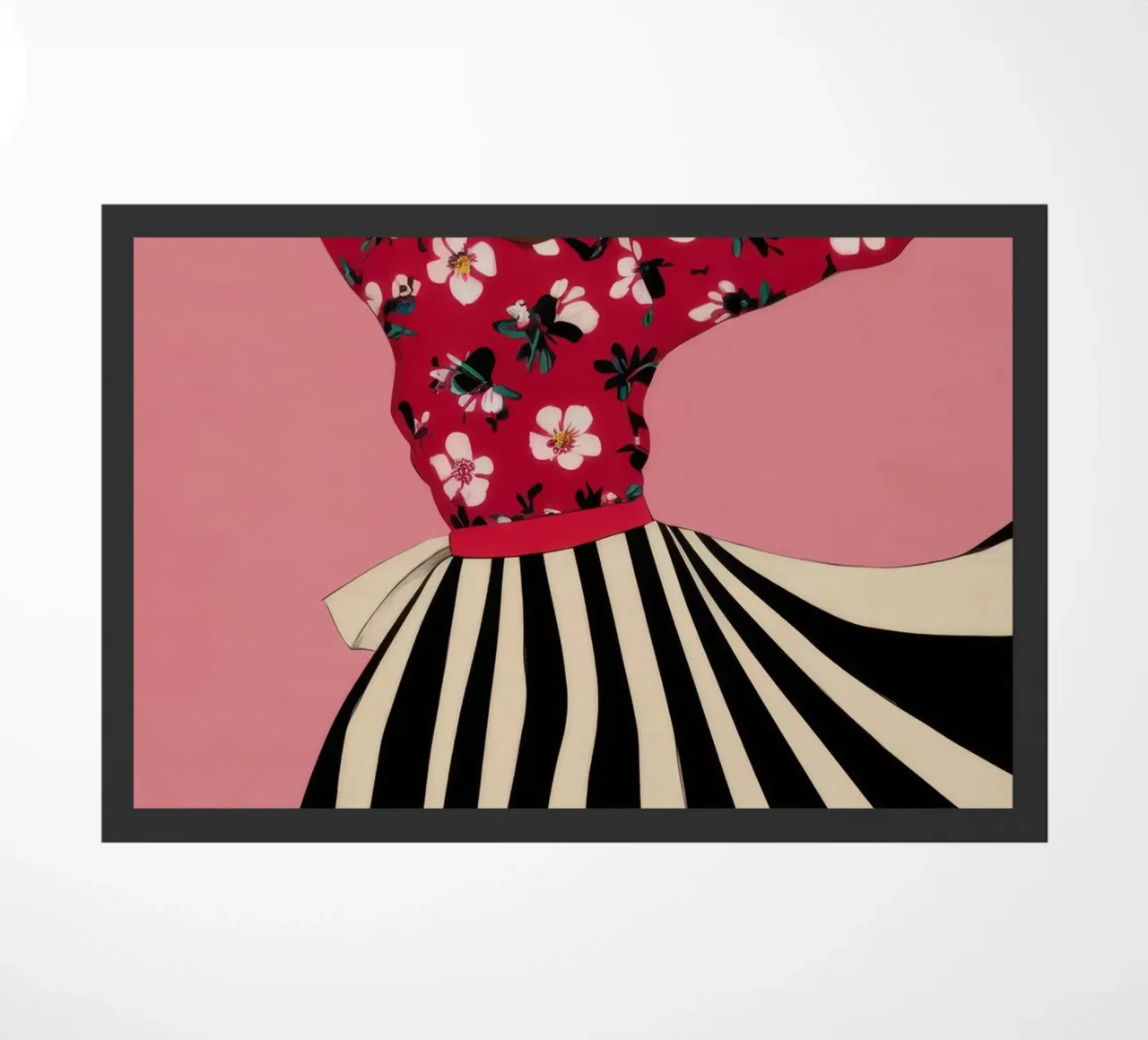 Joyful Dancing Woman doormat by Flock Reverie