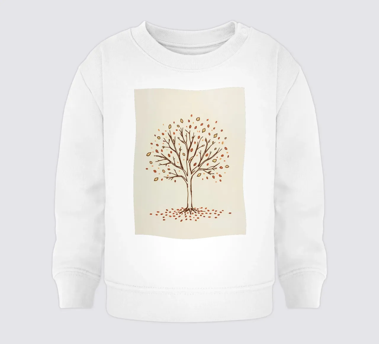 Albero autunnale con foglie cadenti in toni caldi felpa neonato da DesignDoodle