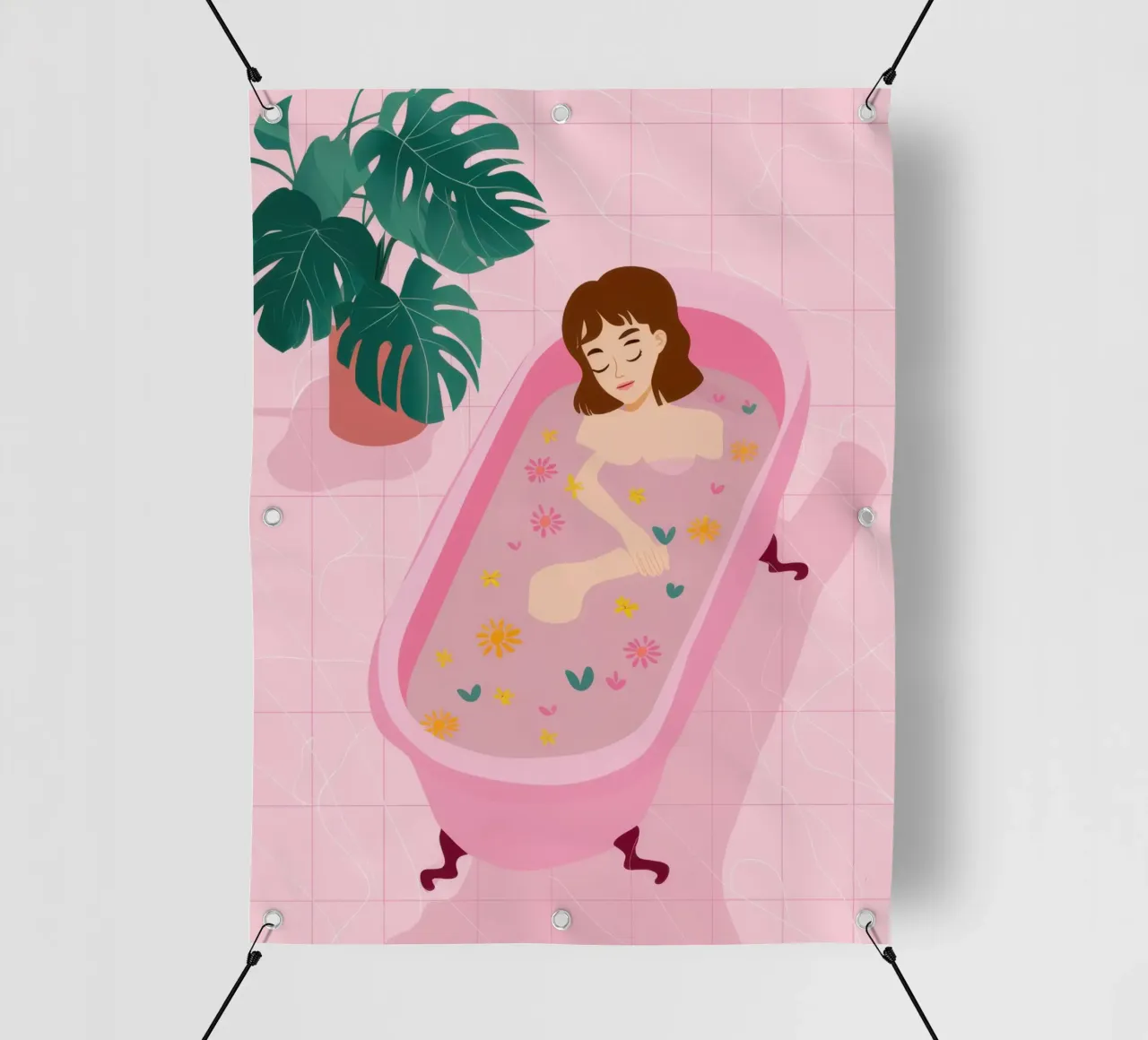 Tempo di bagno in pastello telo in pvc da Flock Reverie