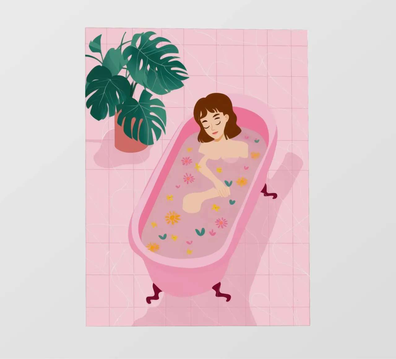 Tempo di bagno in pastello telo in pvc da Flock Reverie