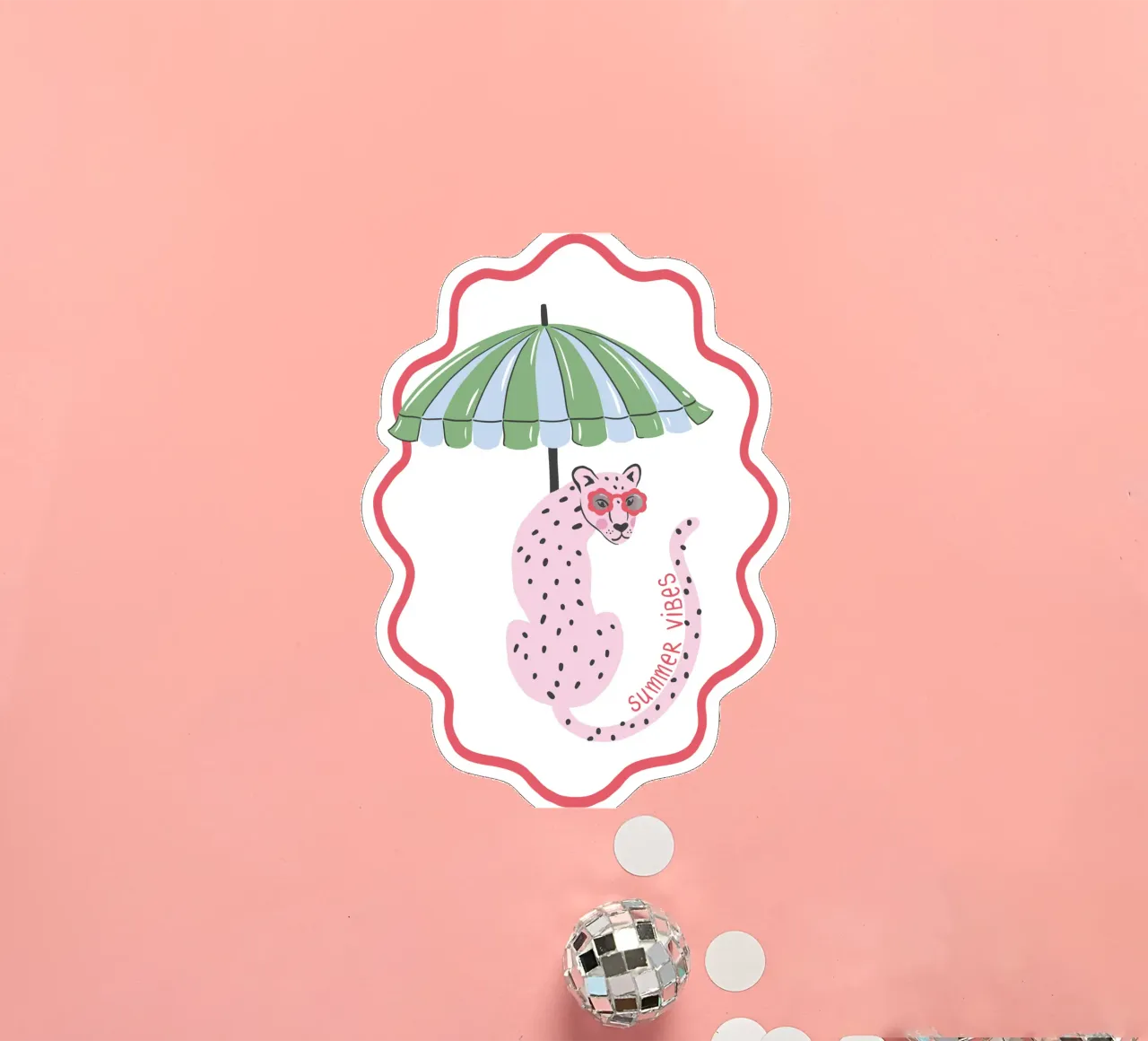Summer Vibes Leopard - green sticker by Vivdesign