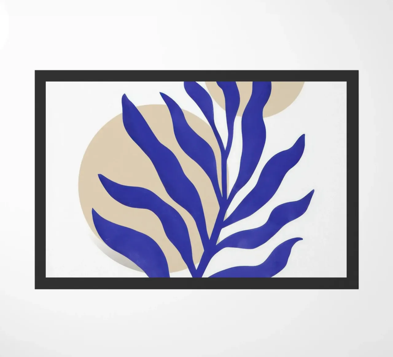Blue Leaf Abstraction doormat by Flock Reverie