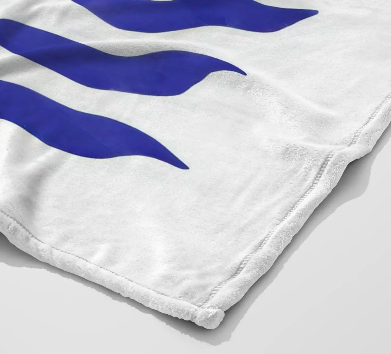 Blue Leaf Abstraction fleece blanket by Flock Reverie