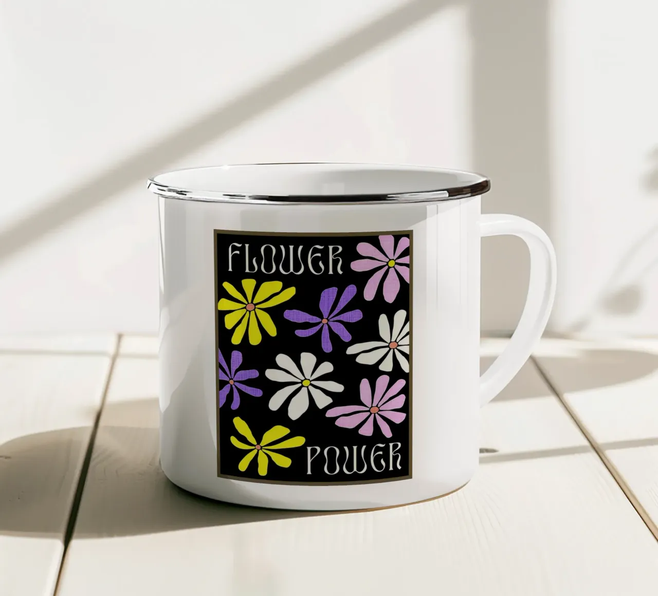 Stampa Flower Power tazza in smalto da Jason Studio