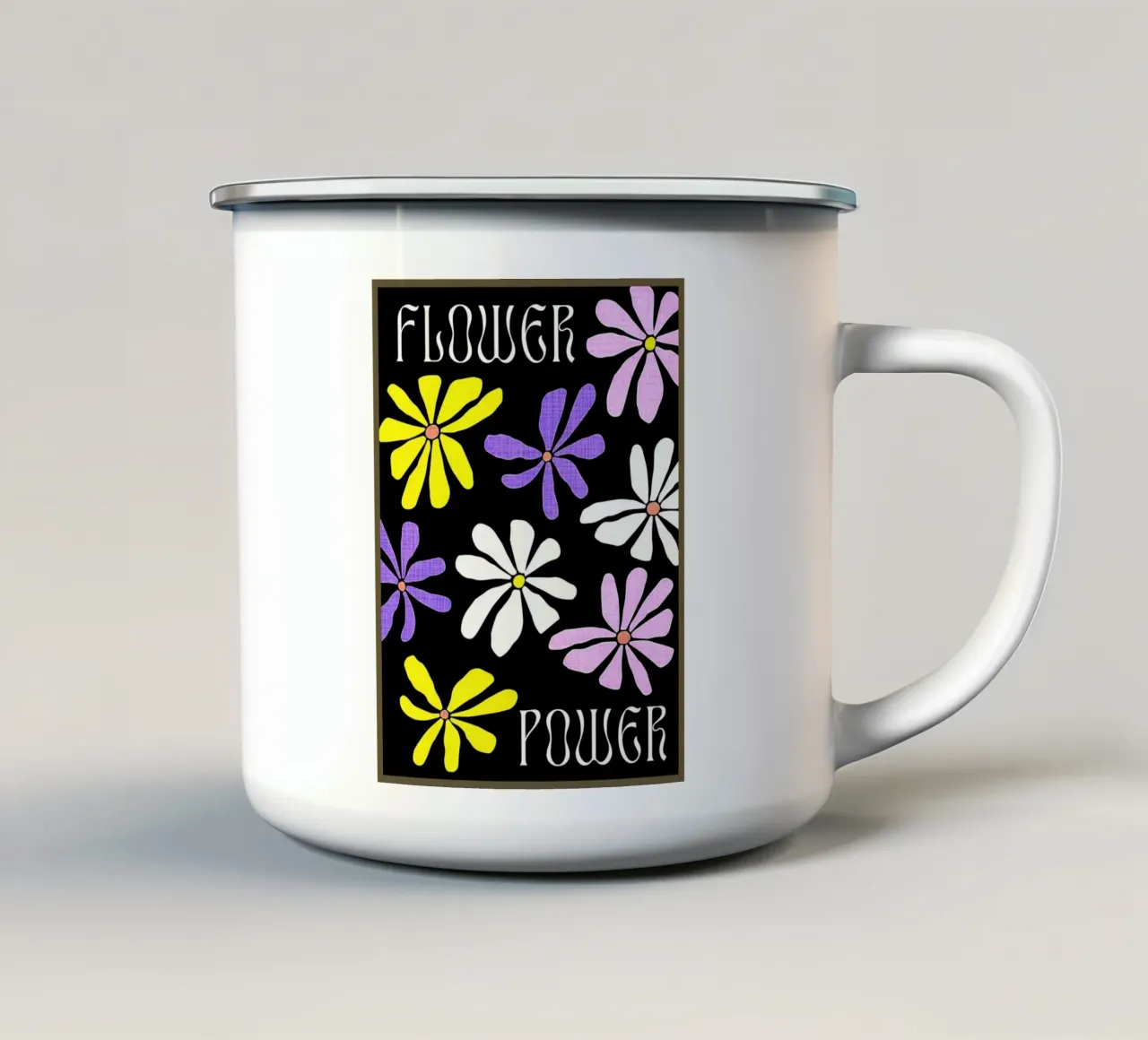 Stampa Flower Power tazza in smalto da Jason Studio
