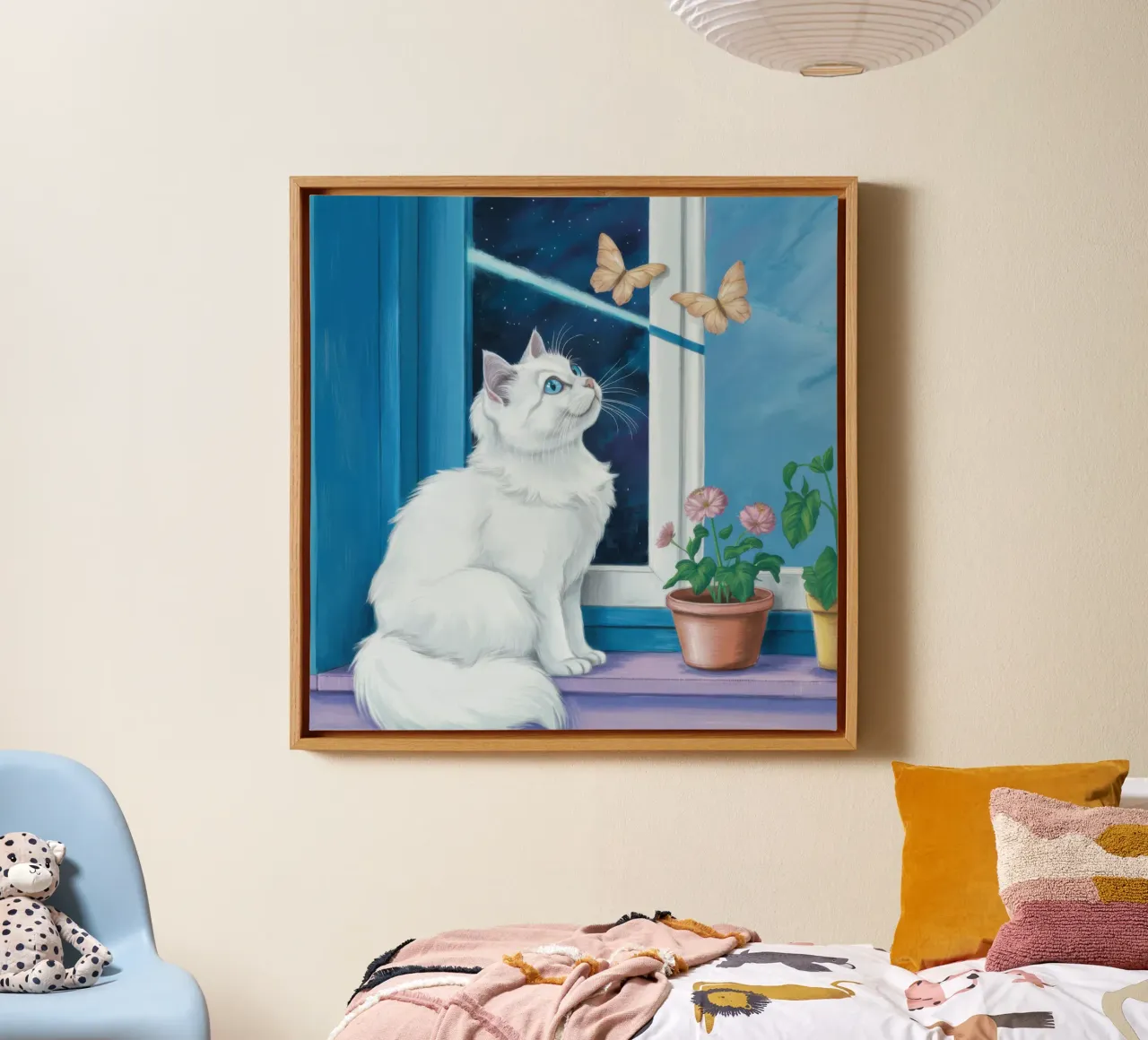 Window Sill Wonder canvas with Floater frame by Flock Reverie