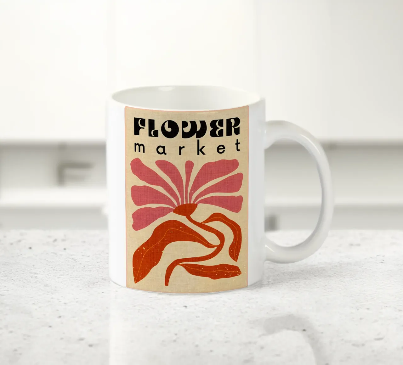 Illustrazione del mercato dei fiori tazza in ceramica da Jason Studio