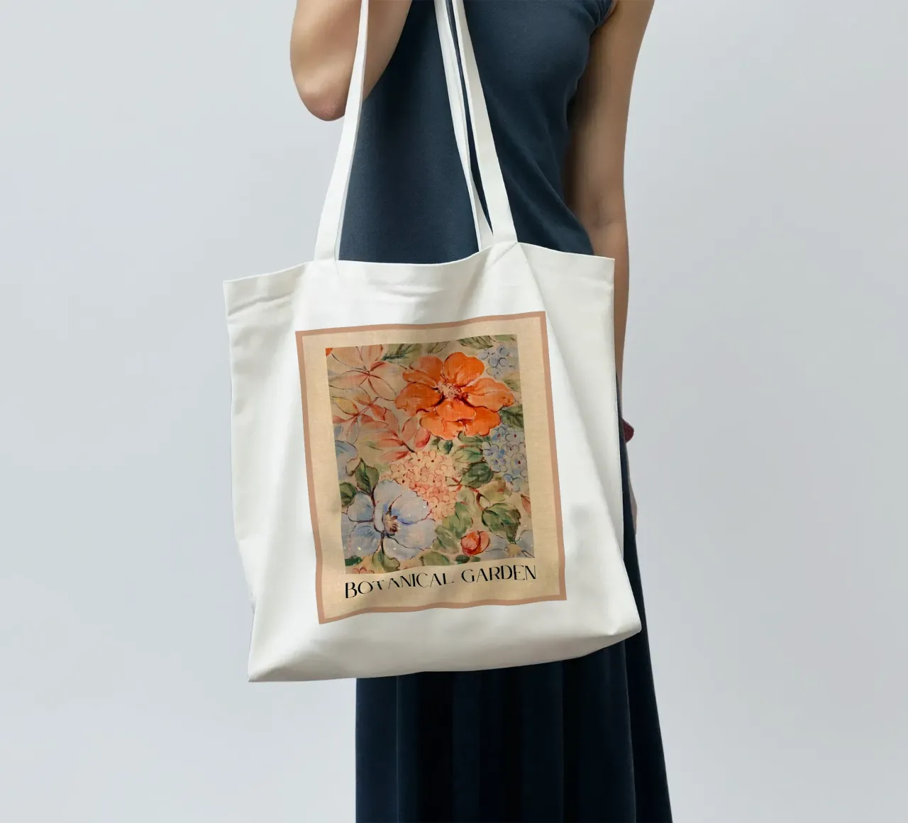 Pittura floreale ad acquerello borsa in juta da Jason Studio