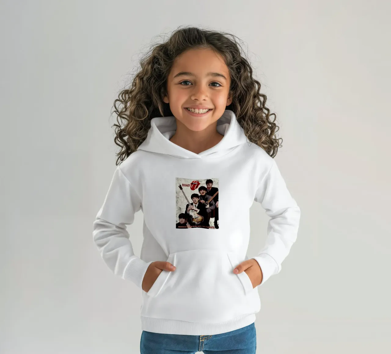 I Rolling Stones con la leggendaria "Introducing Lips" felpa bambino con cappuccio da Abasa Inaraya