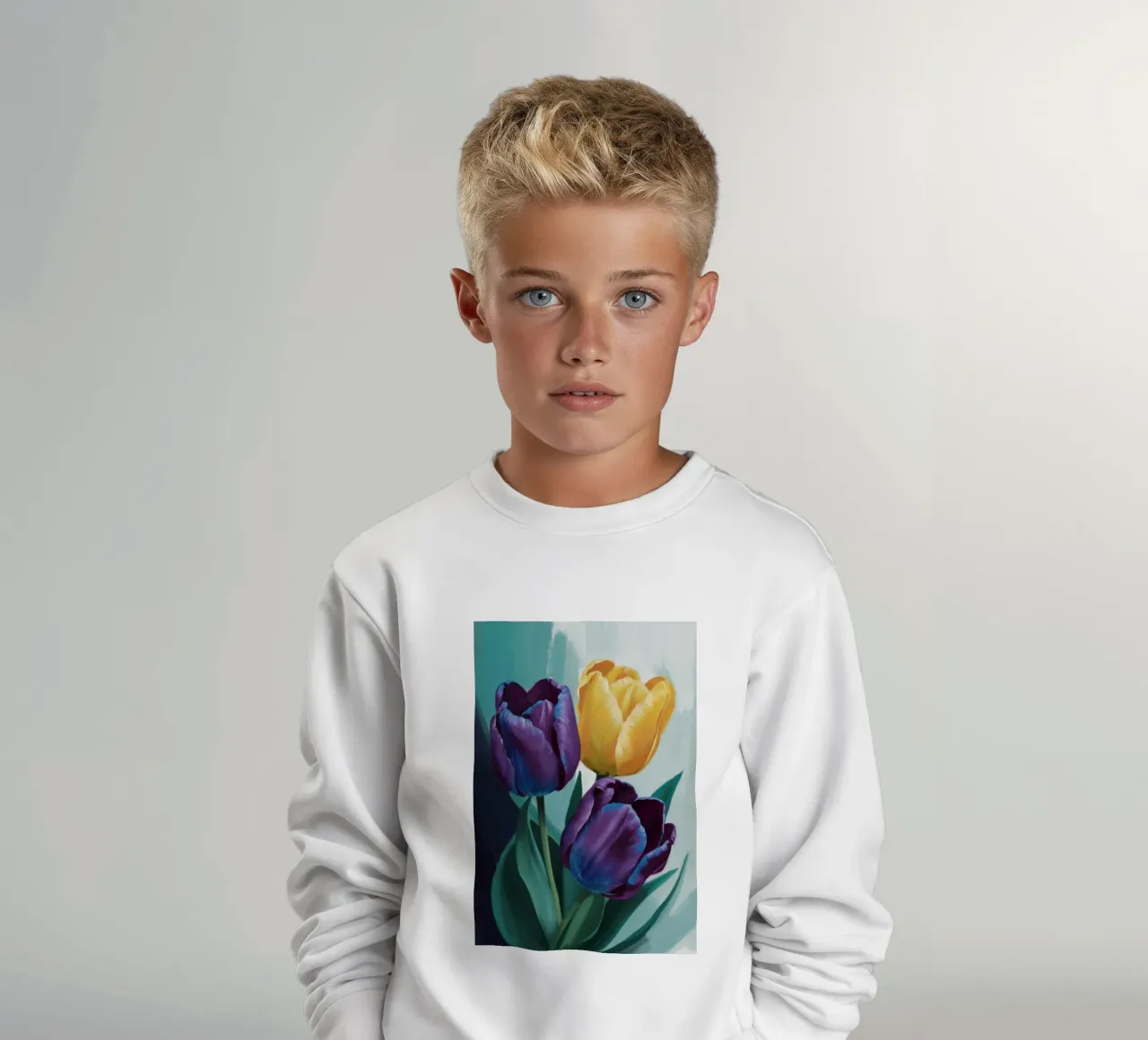 Moody Tulip Duo kids sweatshirt by Flock Reverie