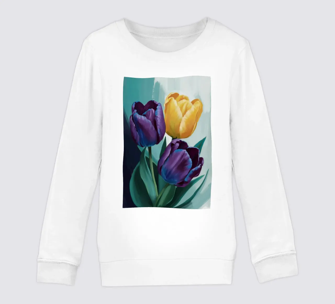 Moody Tulip Duo kids sweatshirt by Flock Reverie