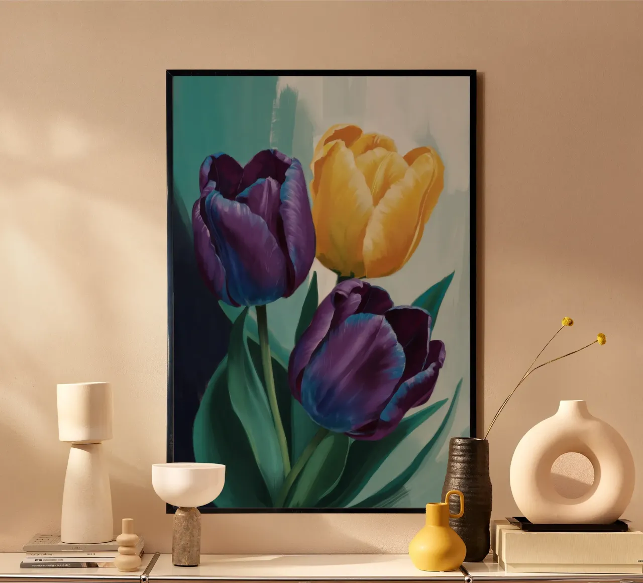 Sfeervol Tulp Duo poster van Flock Reverie