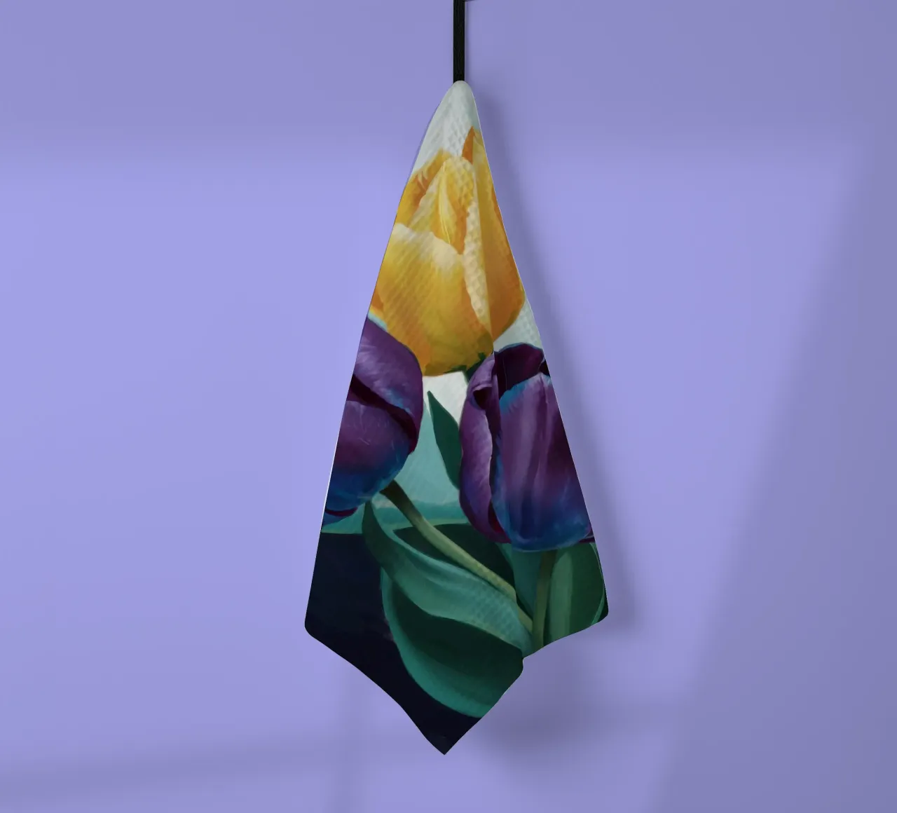 Moody Tulip Duo tea towel by Flock Reverie