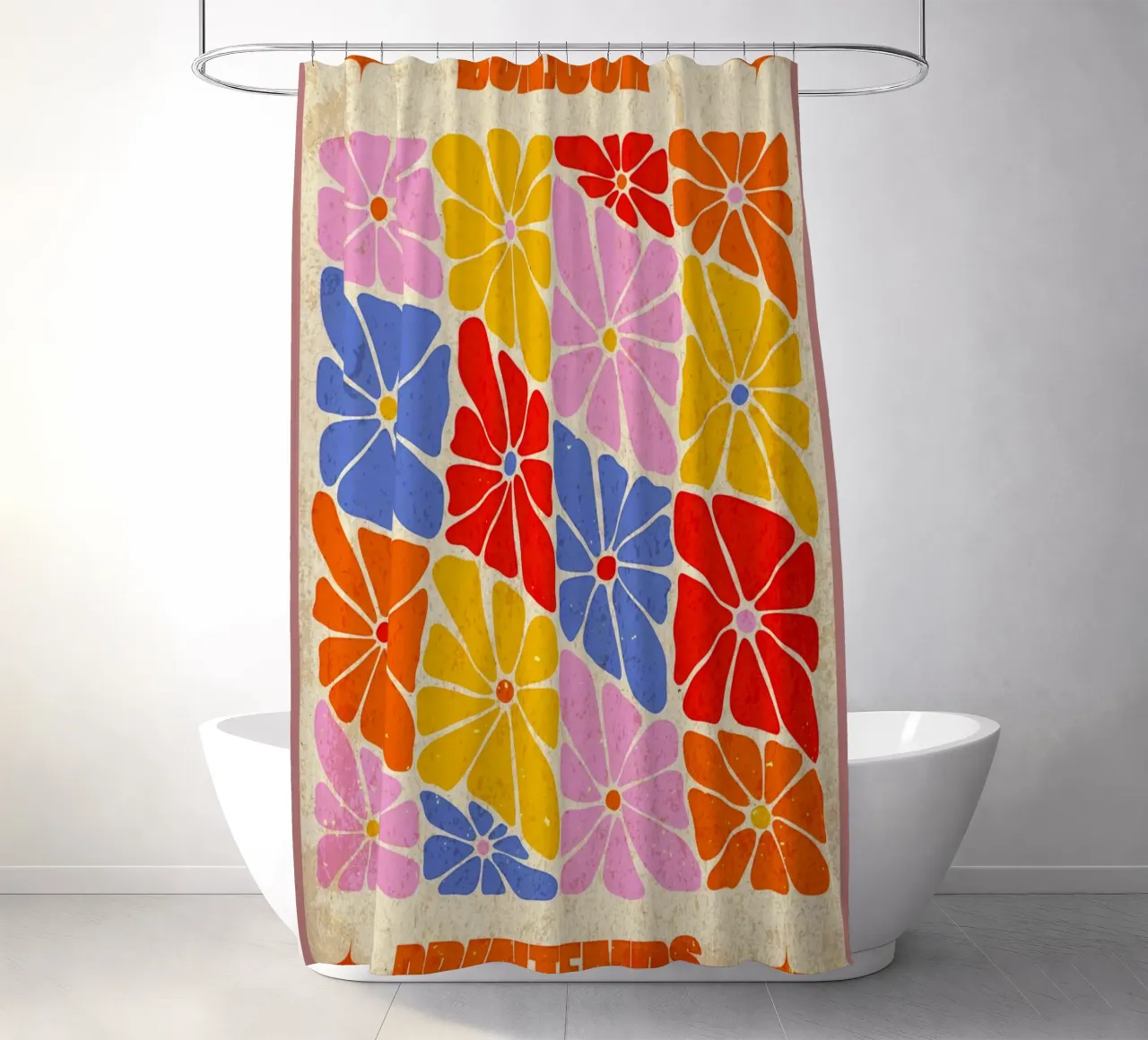 Arte floreale Hello Spring tenda da doccia da Jason Studio