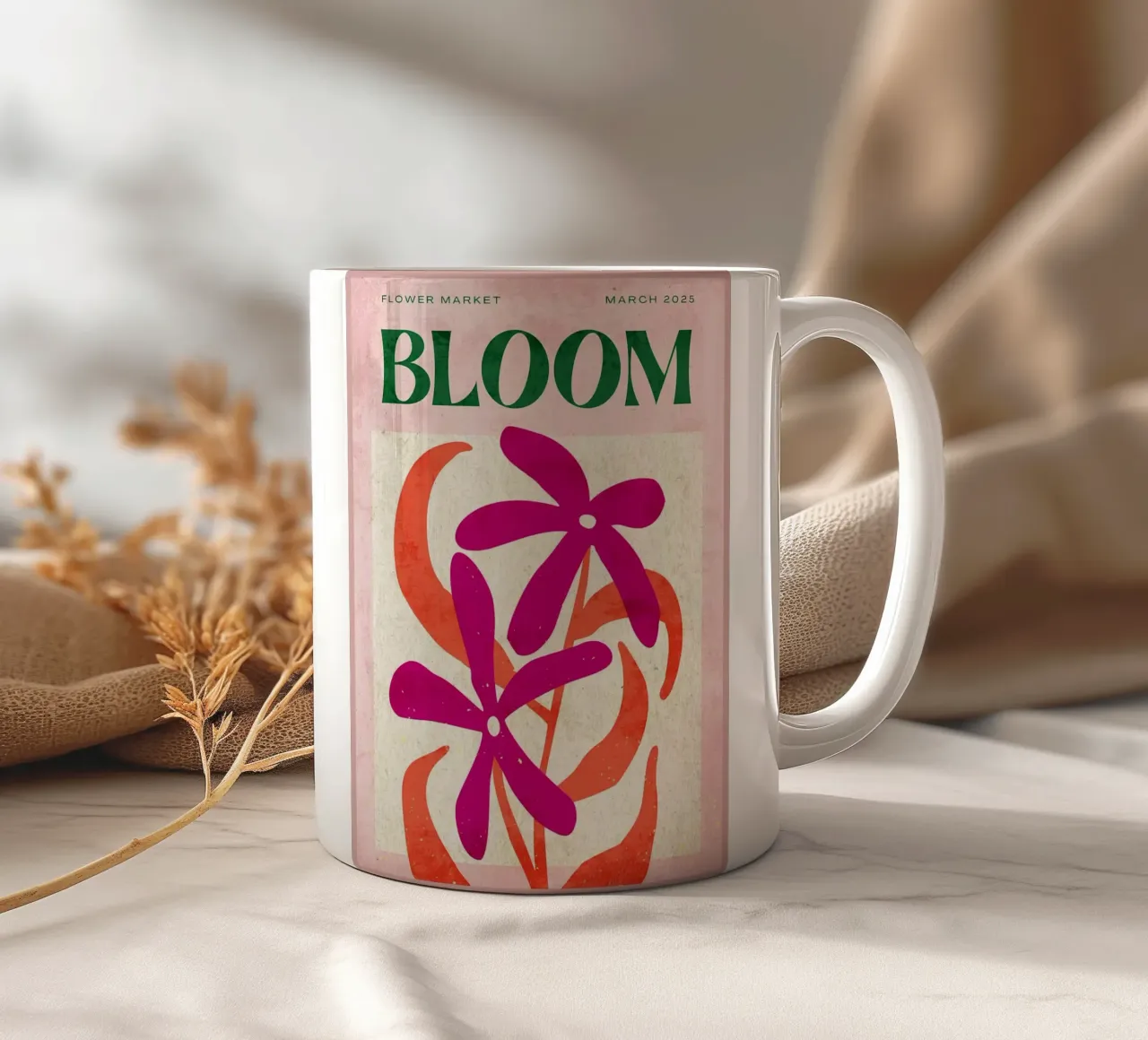 Poster del mercato dei fiori Bloom tazza in ceramica da Jason Studio
