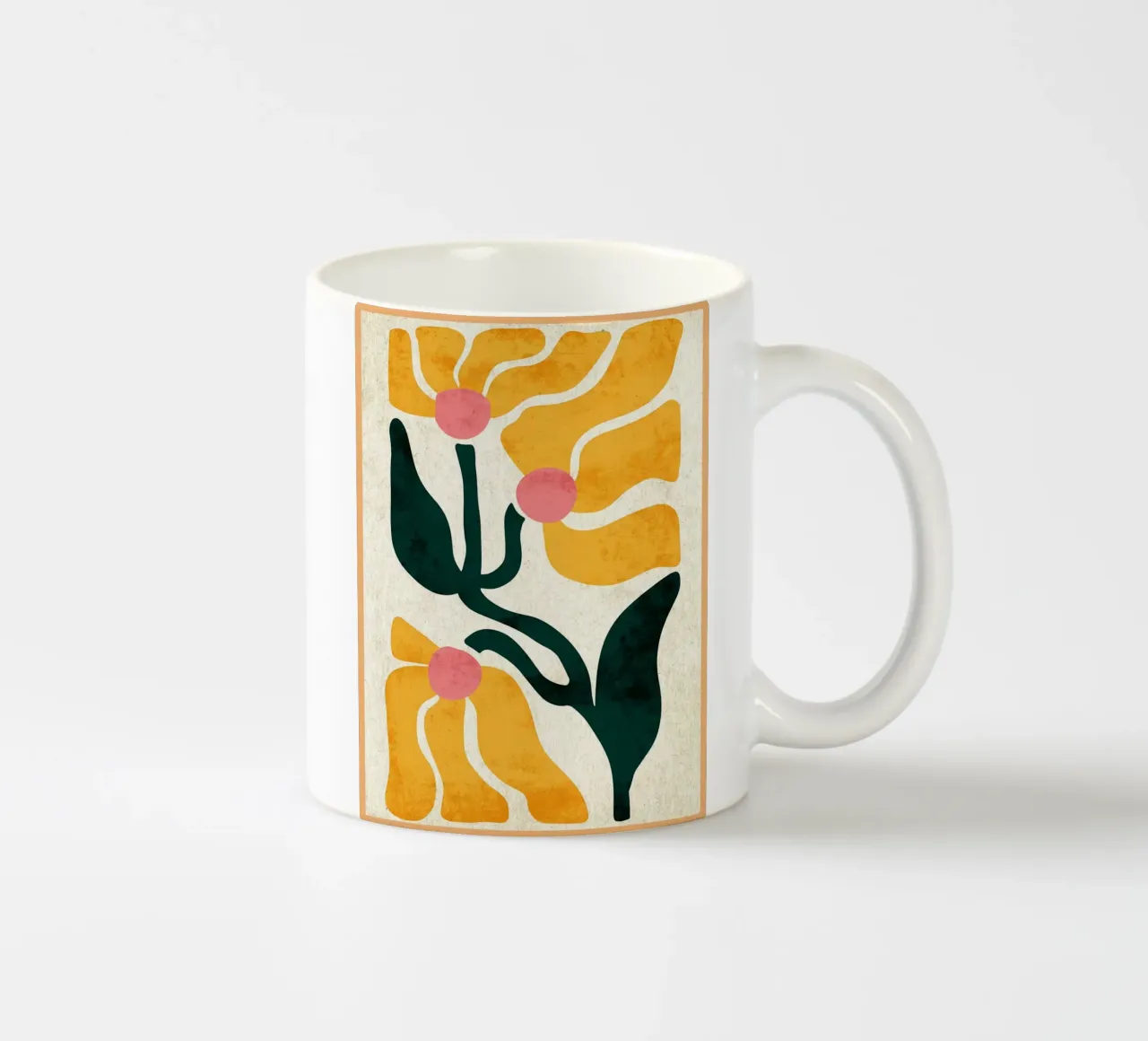 Abstracte bloemenprint keramische mok van Jason Studio