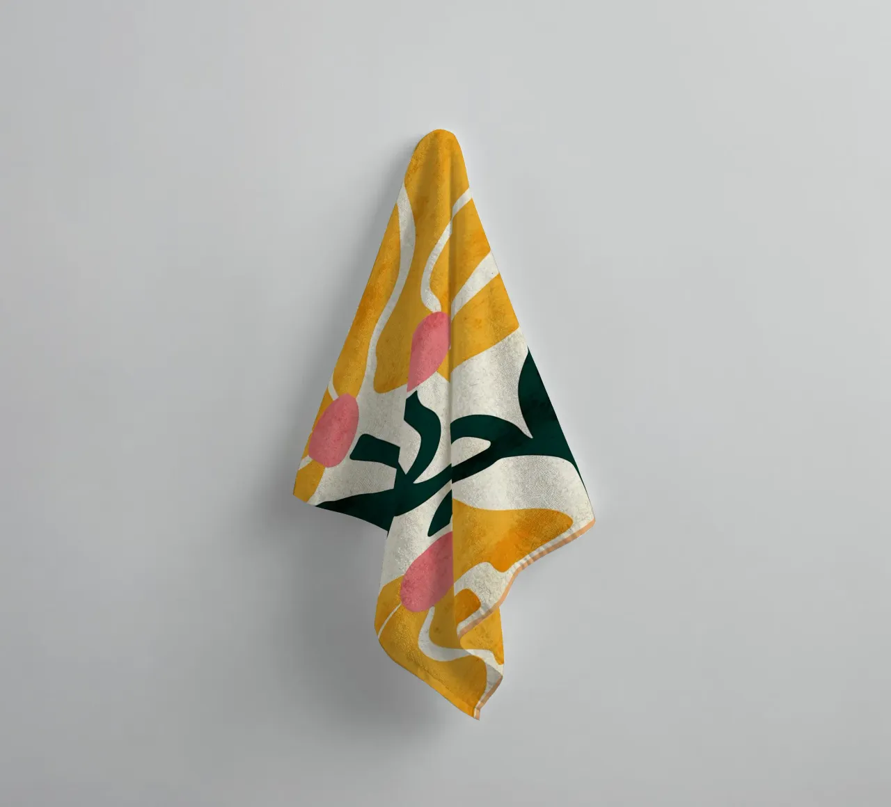Abstracte bloemenprint badhanddoek van Jason Studio