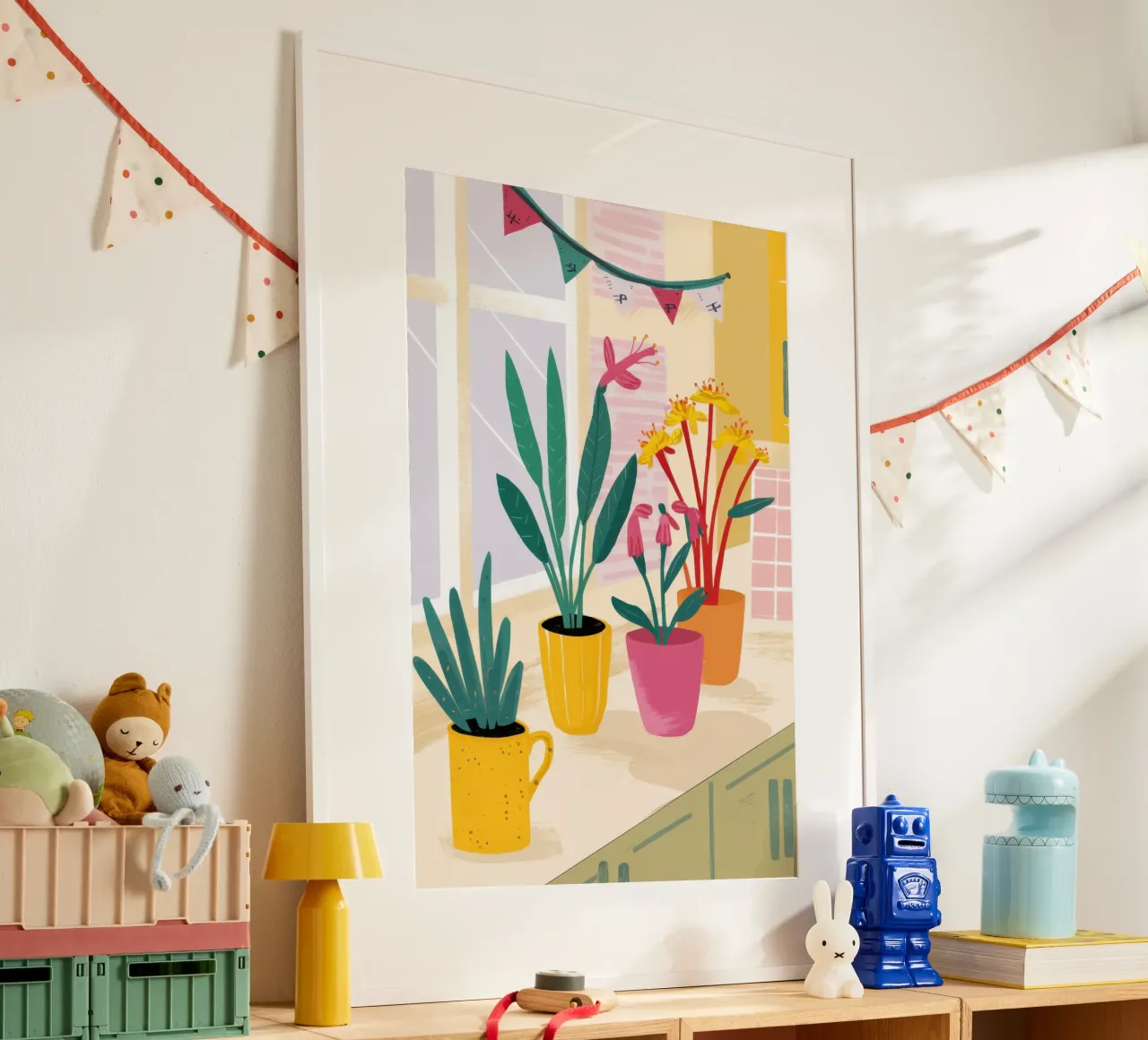 Zonnig keukenraam poster van Flock Reverie