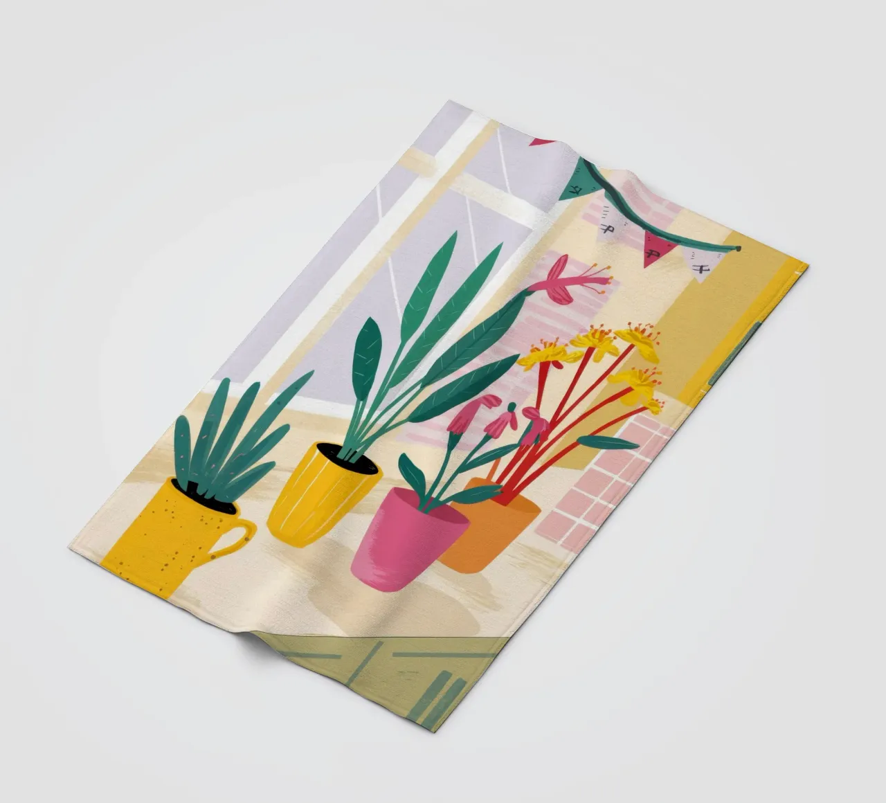 Sunny Kitchen Window fleece blanket by Flock Reverie