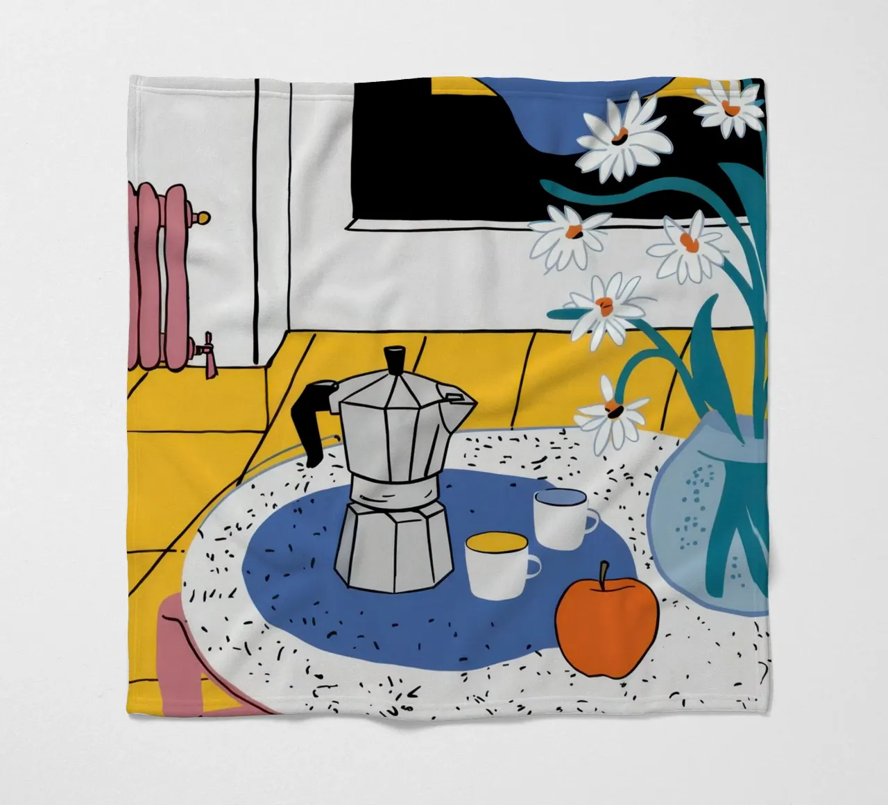 Cozy Coffee Corner fleece blanket by Flock Reverie