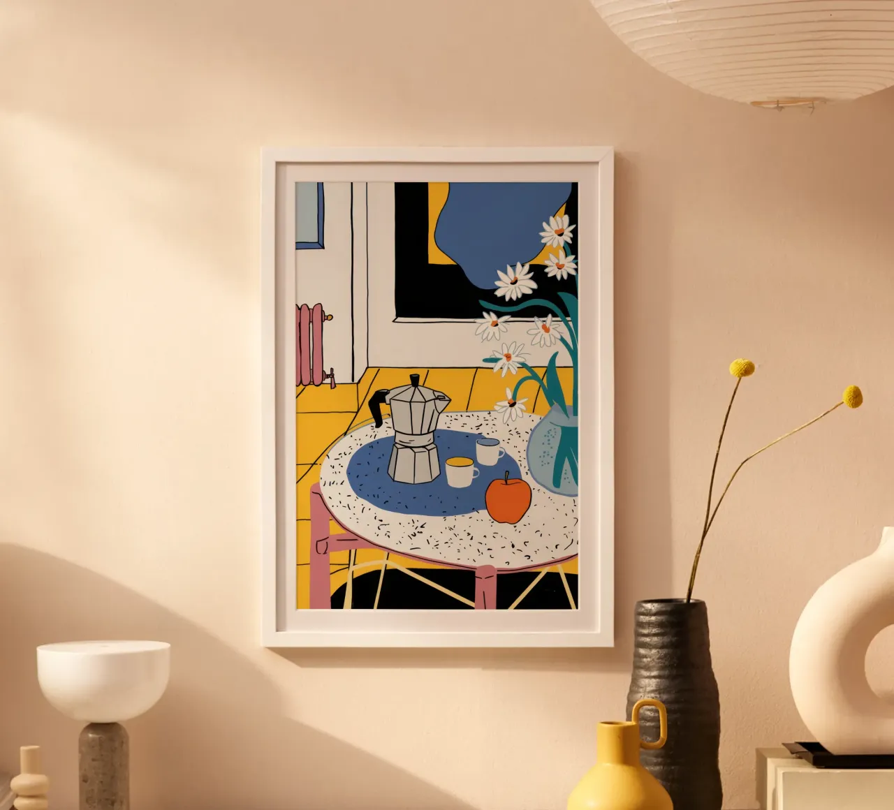 Accogliente angolo caffè poster con telaio in plastica da Flock Reverie