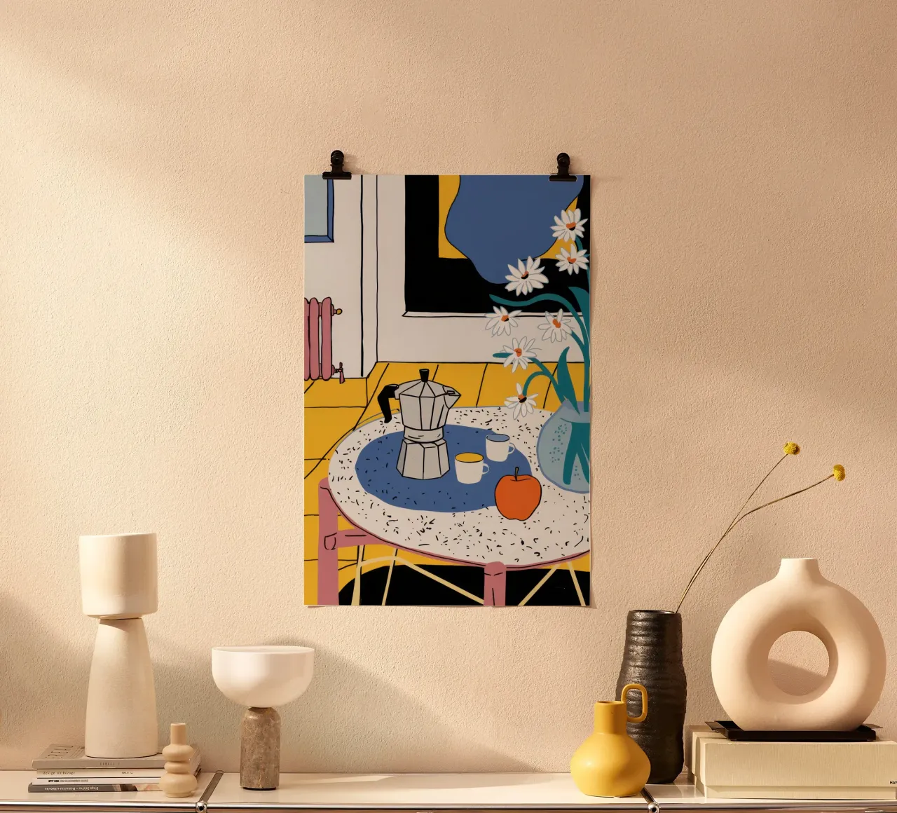 Accogliente angolo caffè poster con telaio in plastica da Flock Reverie