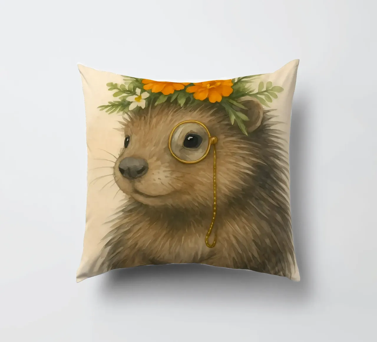 The Gentlemen Hedgehog decorative cushion by Graceful Desine