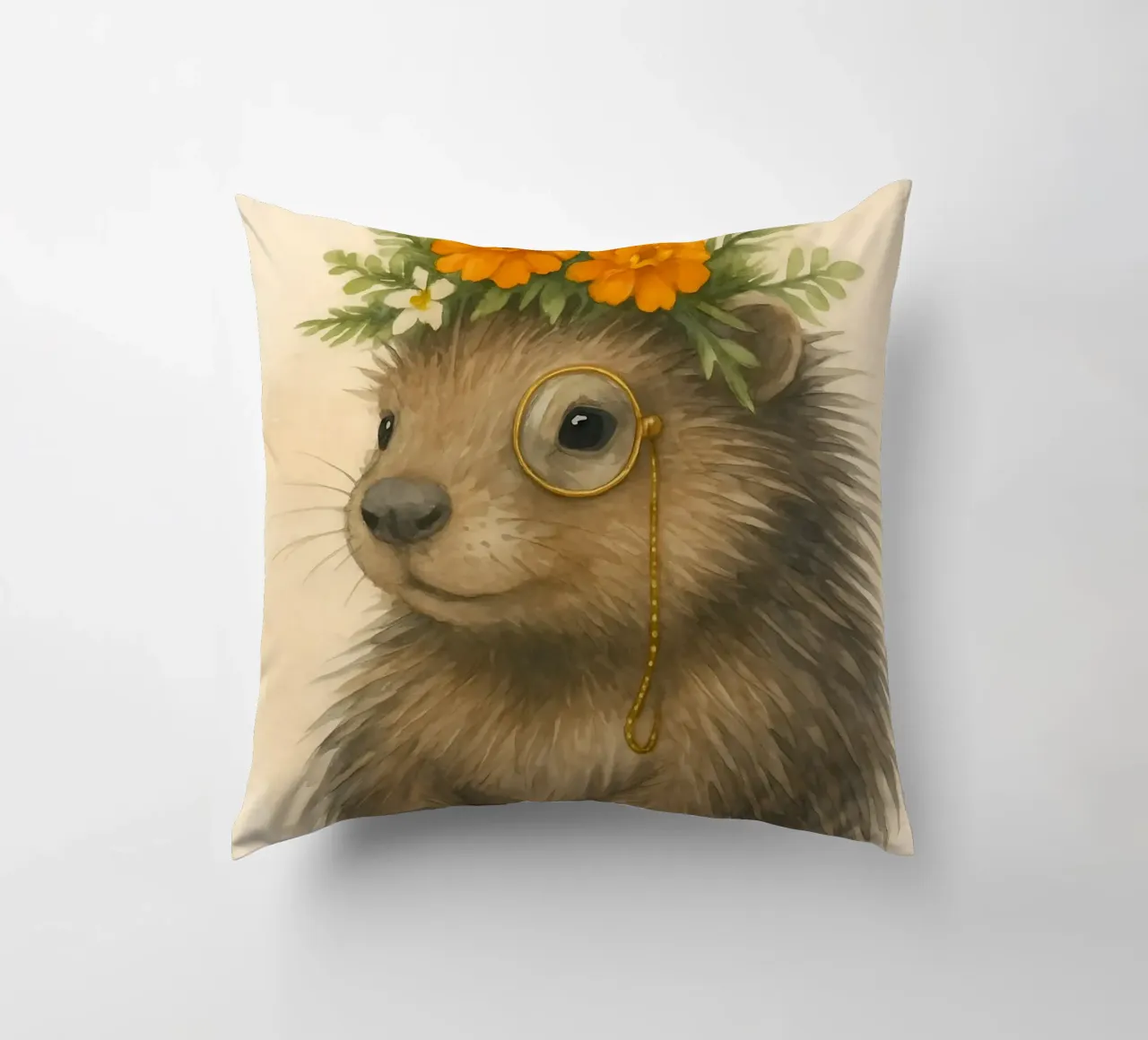 The Gentlemen Hedgehog decorative cushion by Graceful Desine
