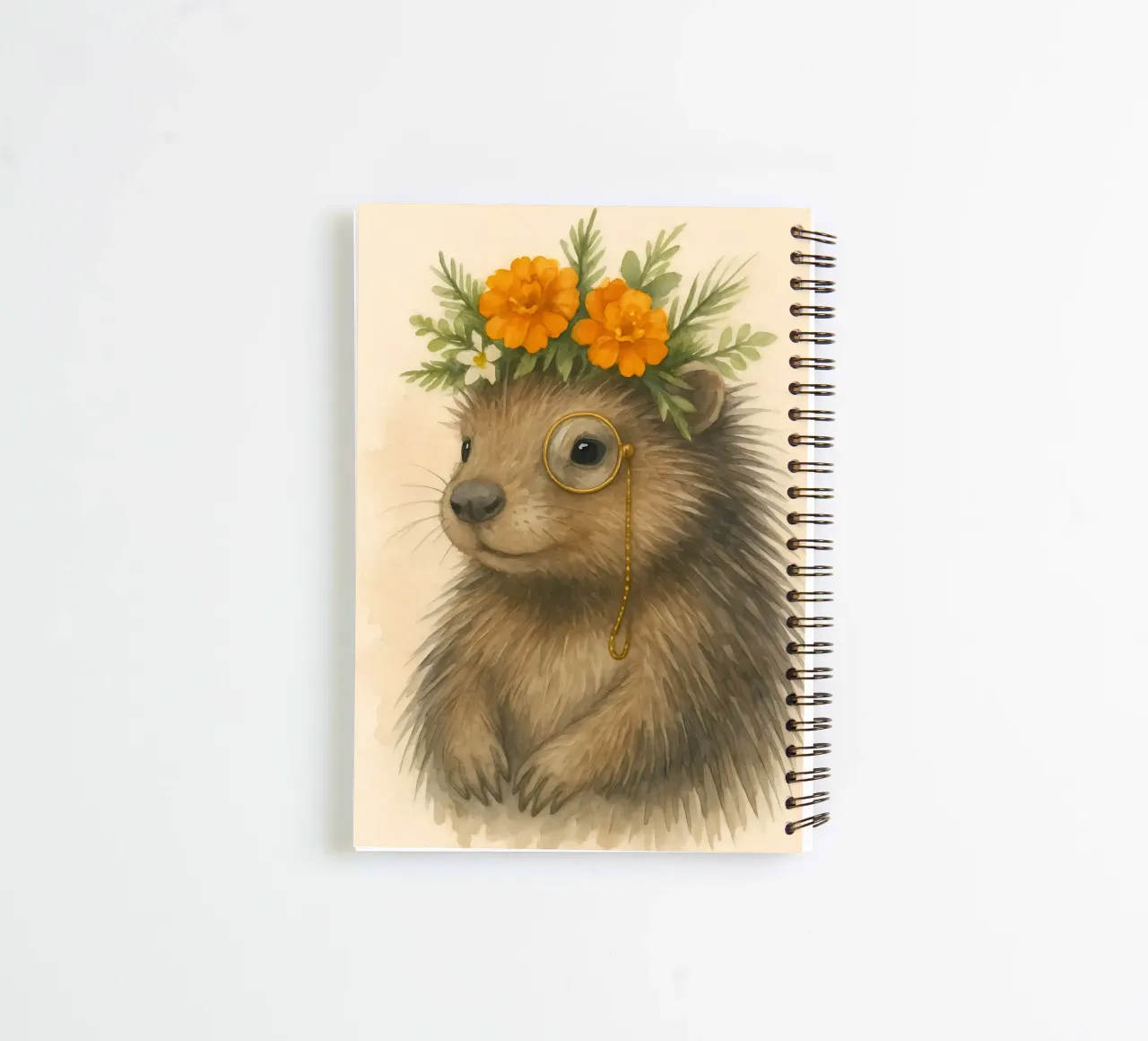 The Gentlemen Hedgehog spiral notebook by Graceful Desine