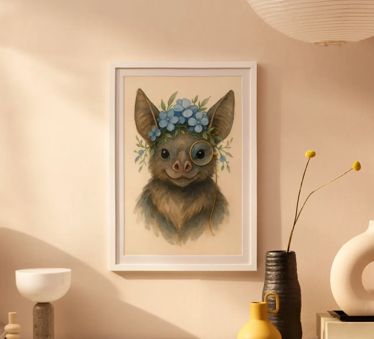 Il pipistrello gentiluomo poster con telaio in plastica da Graceful Desine