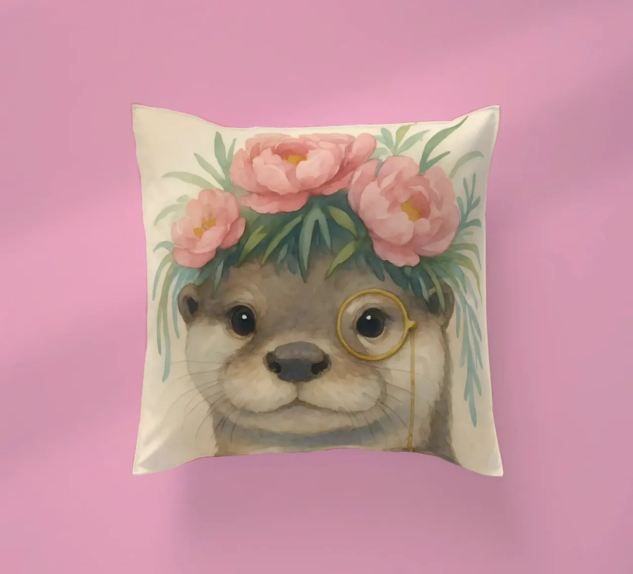 The Gentle Otter vine decorative cushion by Graceful Desine