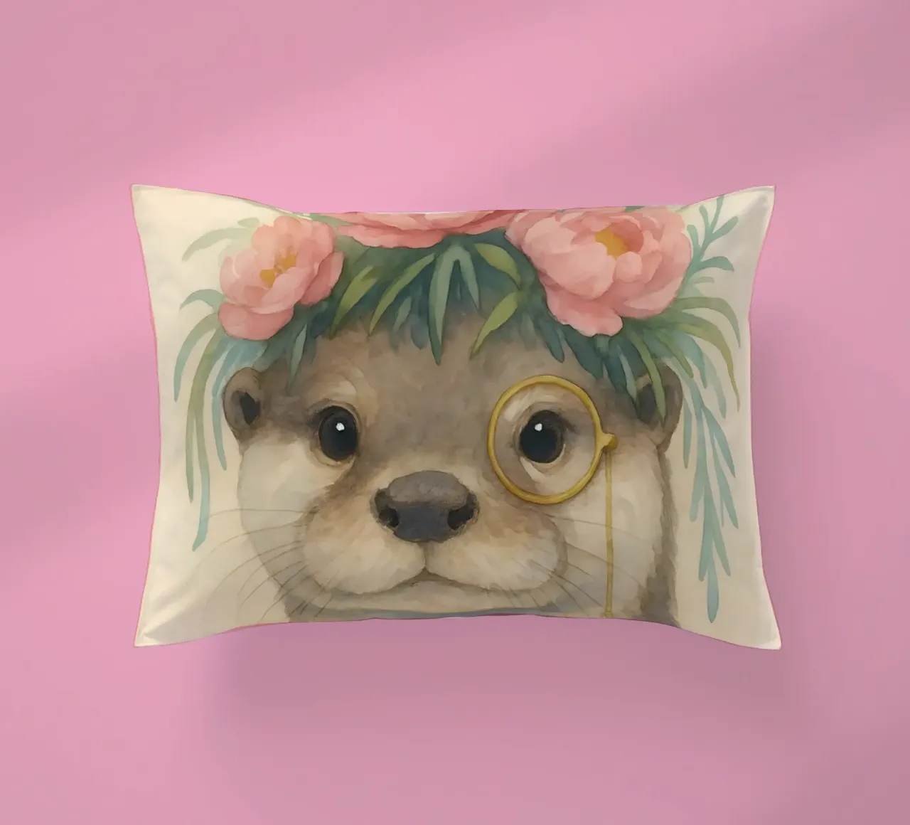 The Gentle Otter vine decorative cushion by Graceful Desine