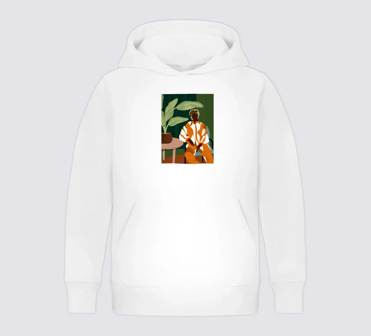 Uomo in giacca arancione felpa bambino con cappuccio da Flock Reverie