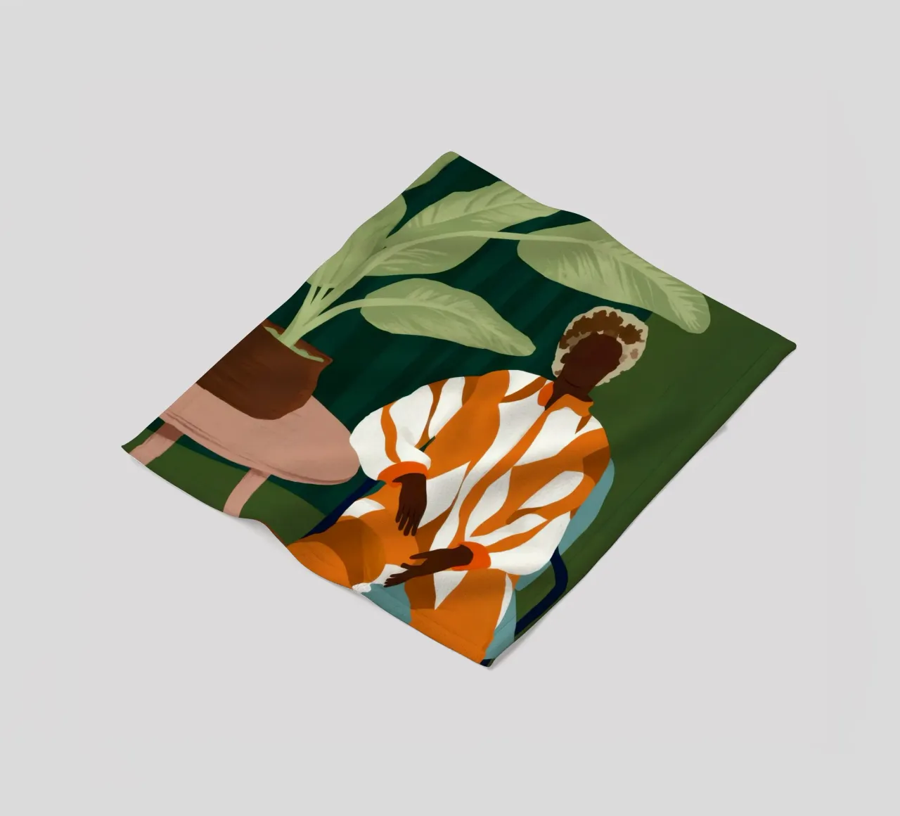Uomo in giacca arancione coperta in pile da Flock Reverie