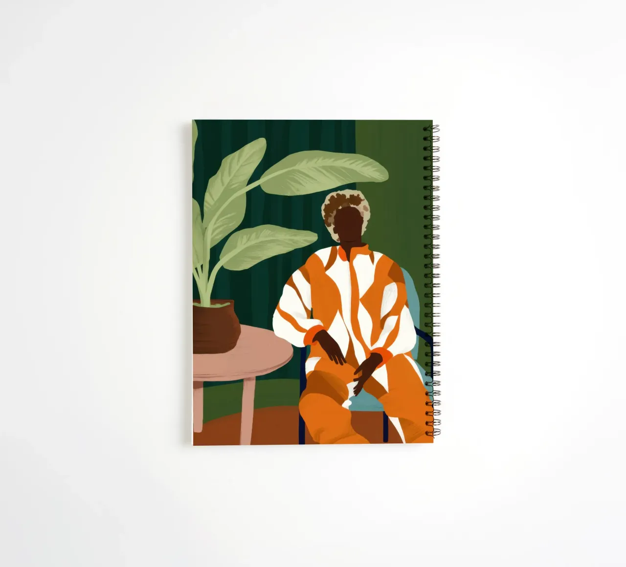 Man in an Orange Jacket spiral notebook by Flock Reverie