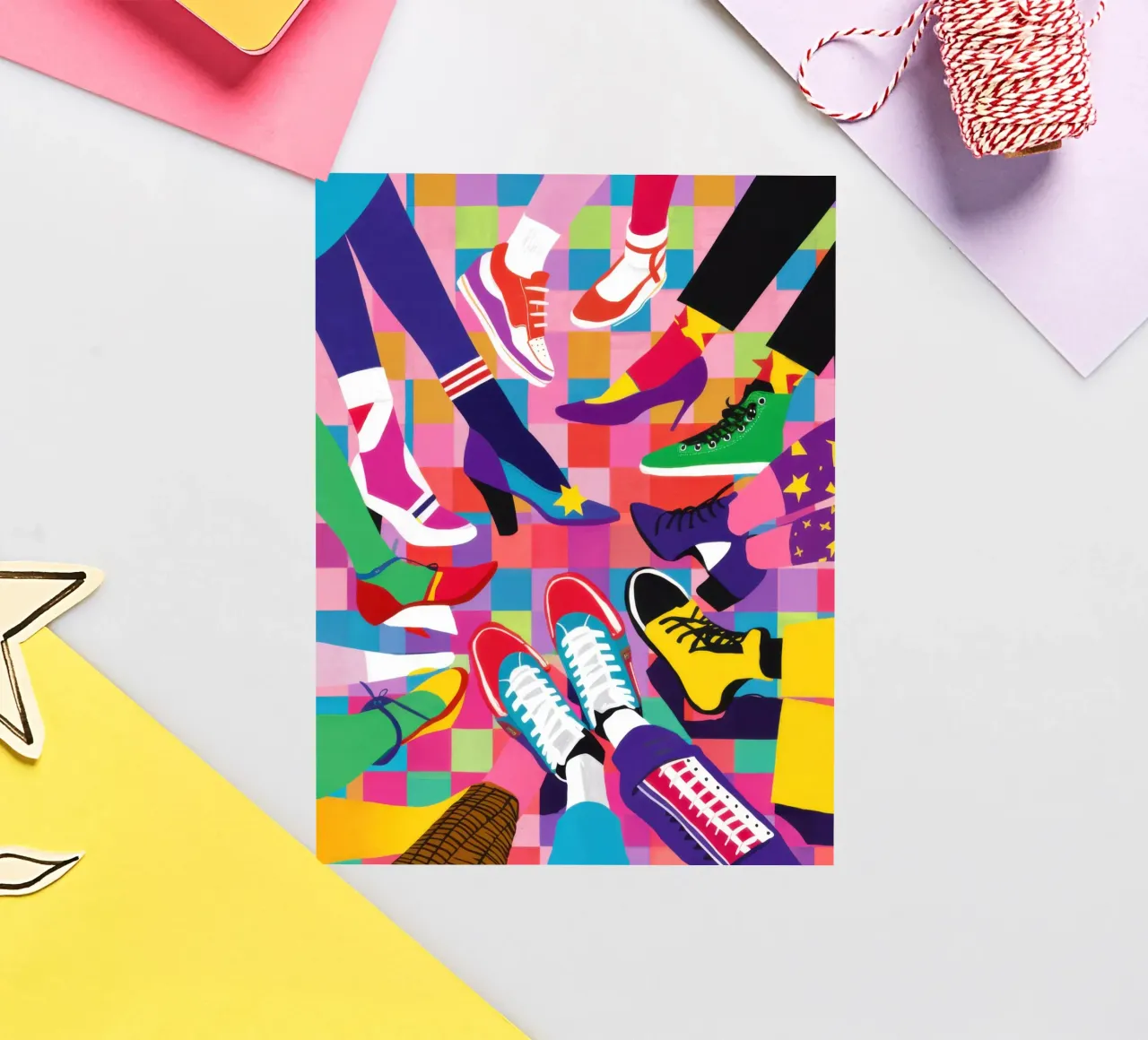 Abstract Sneaker Collage sticker by Flock Reverie