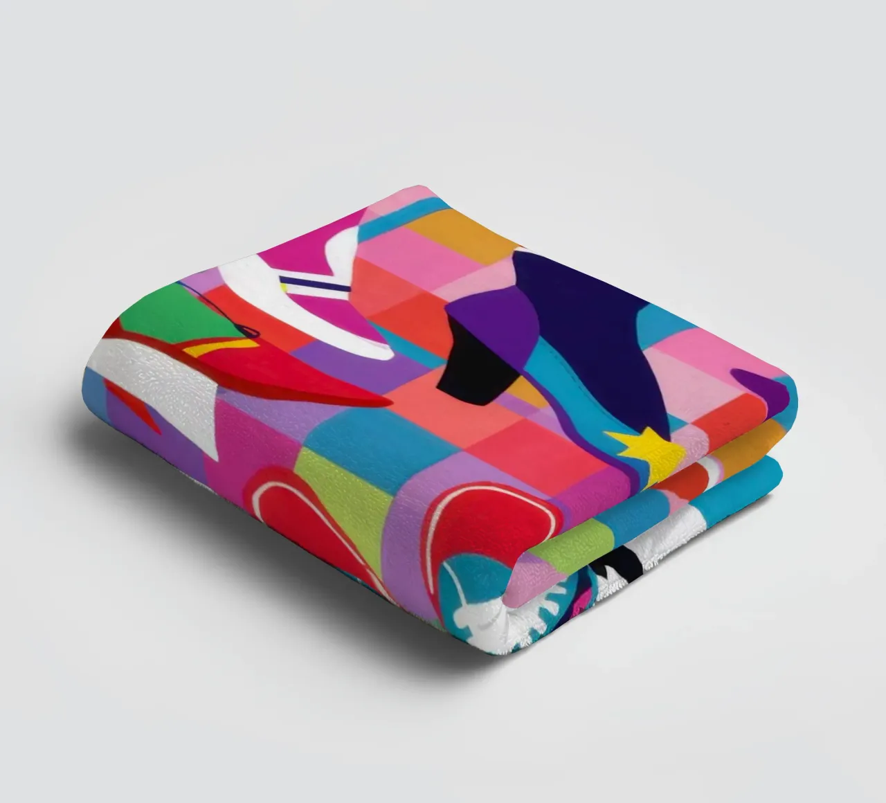 Abstract Sneaker Collage towel by Flock Reverie