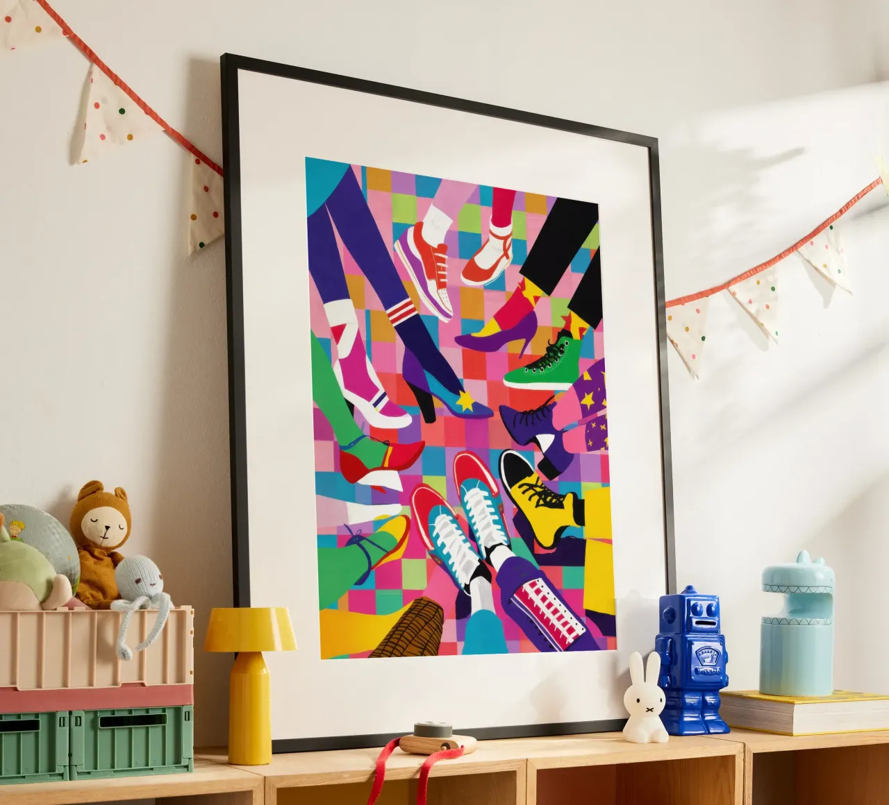 Abstract Sneaker Collage hahnemühle by Flock Reverie