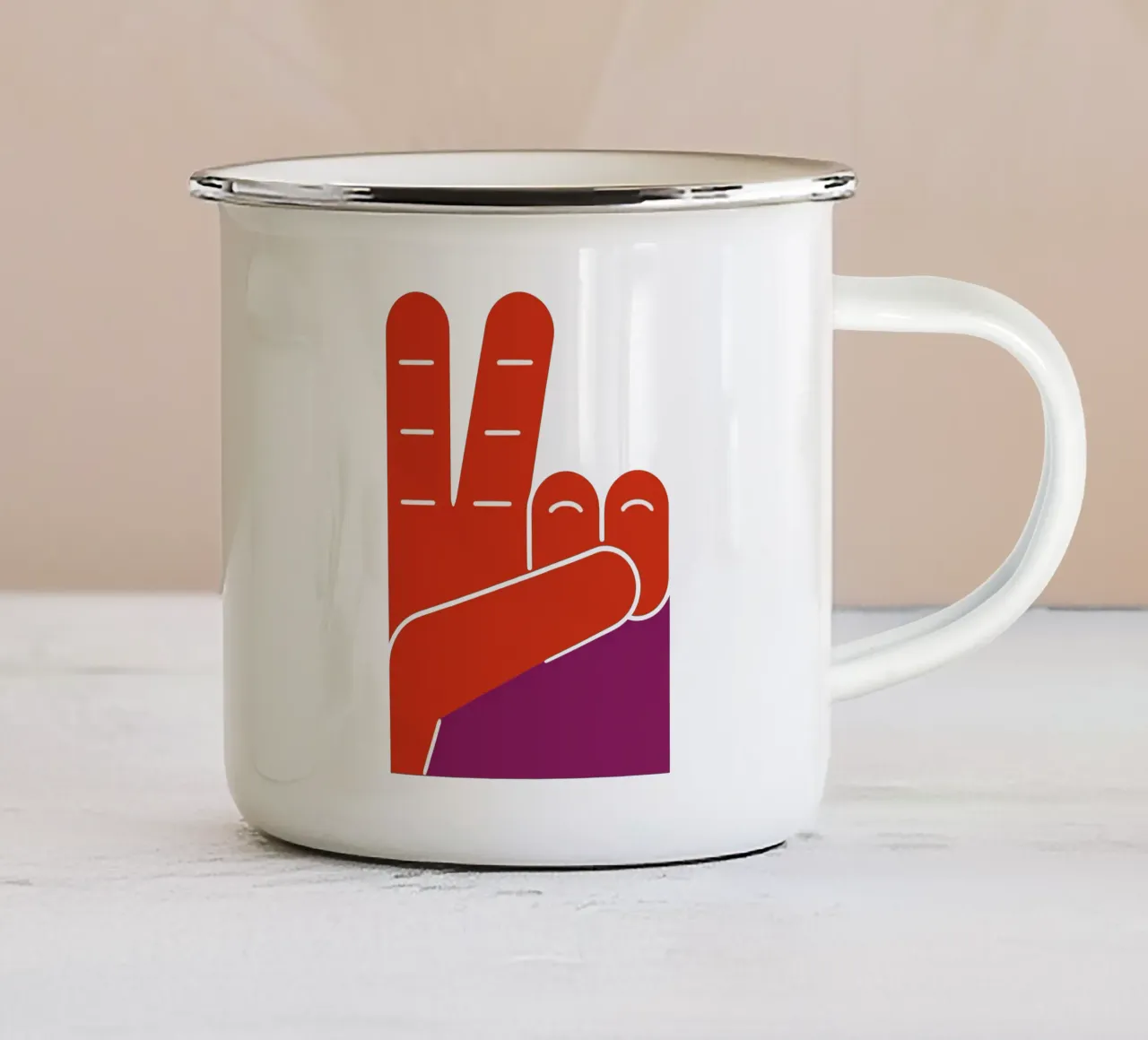 Peace & Play emaille mok van SMPLE