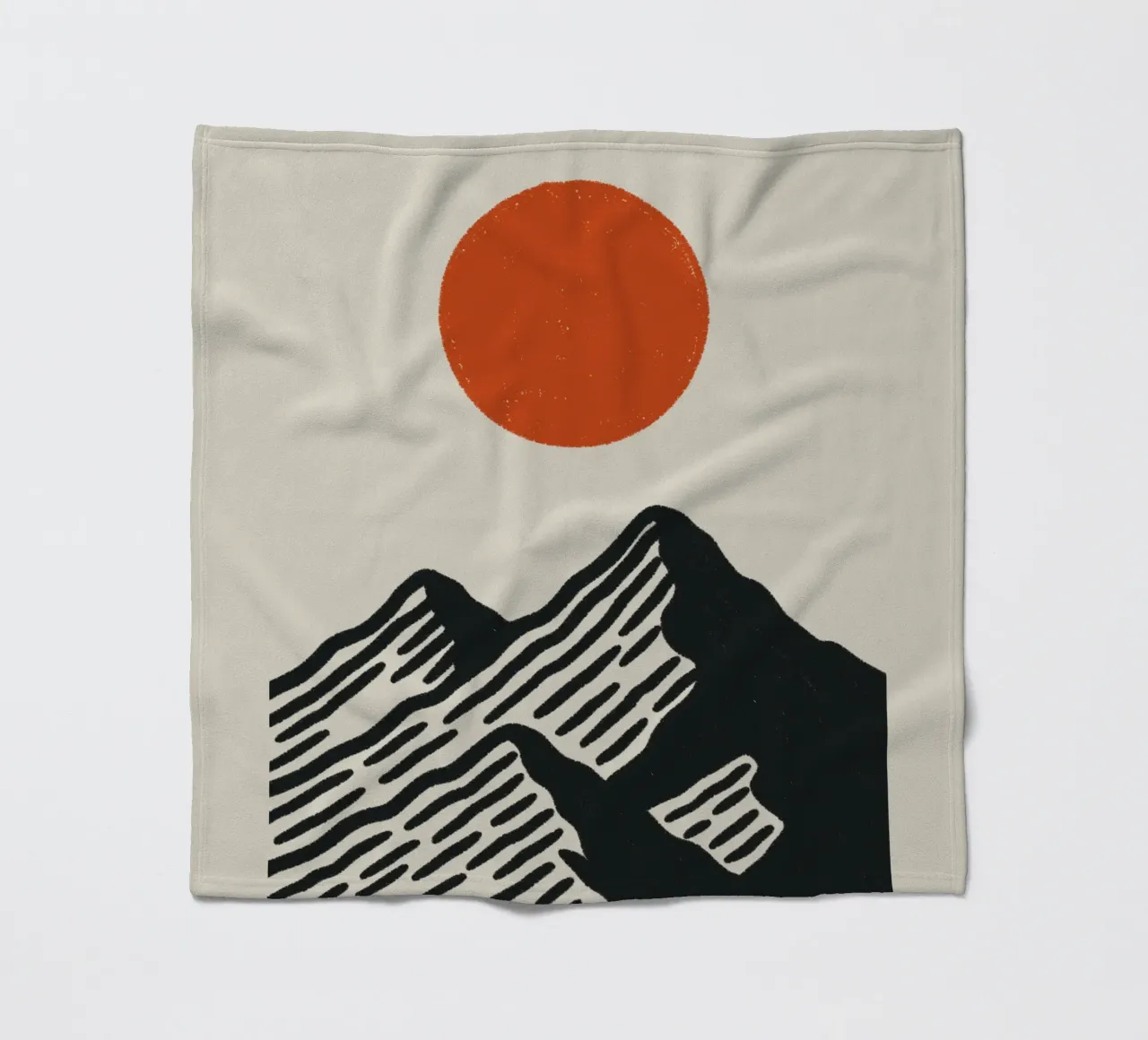 Poster naturalistico di ispirazione giapponese - Sole di montagna grafico coperta in pile da Studio Mooodz