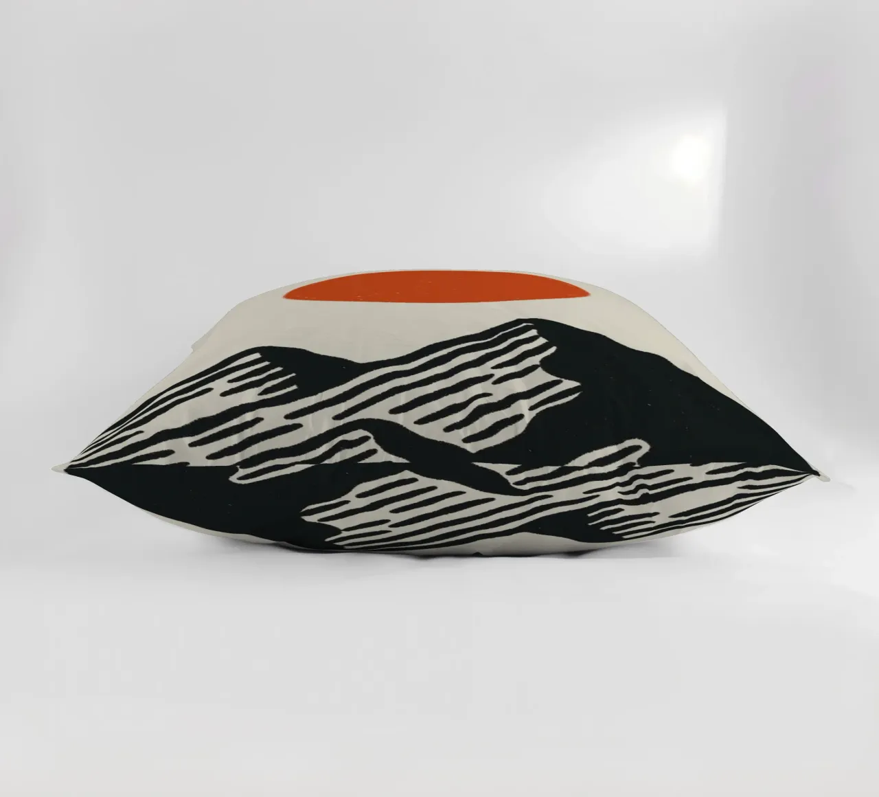 Japan-Inspired Nature Poster – Graphic Mountain Sun decorative cushion by Studio Mooodz
