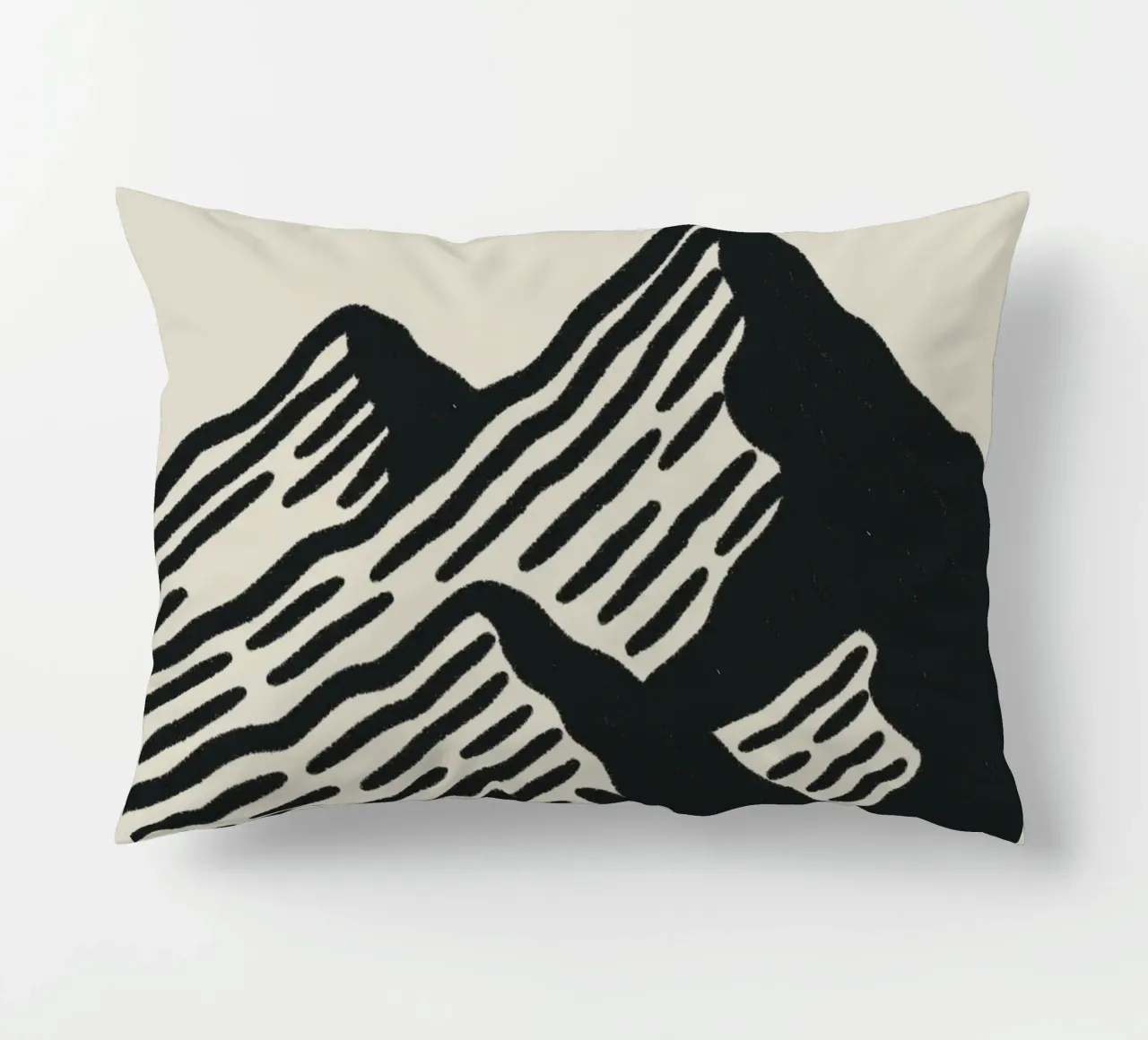 Japan-Inspired Nature Poster – Graphic Mountain Sun decorative cushion by Studio Mooodz