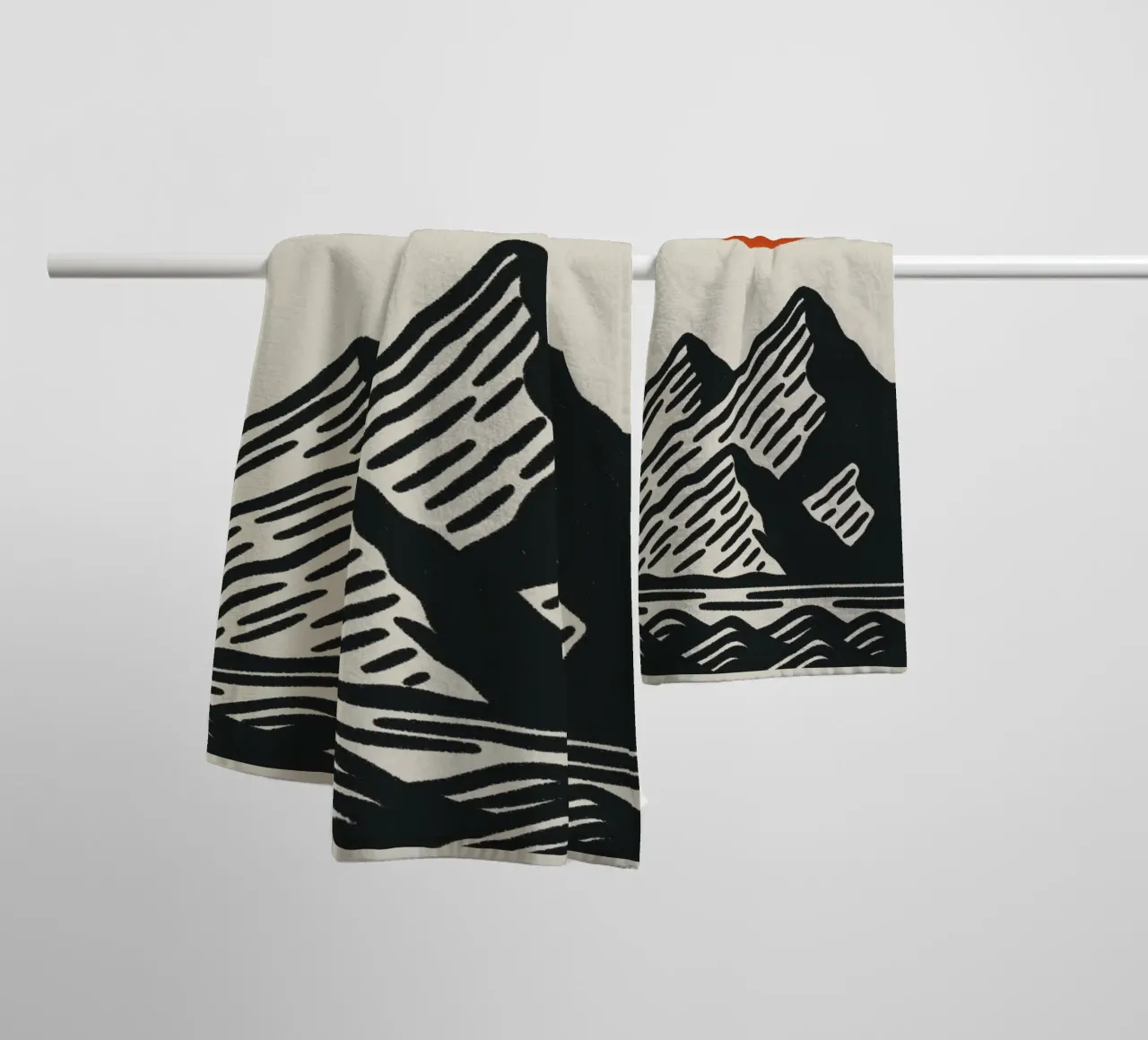 Poster naturalistico di ispirazione giapponese - Sole di montagna grafico asciugamano da bagno da Studio Mooodz