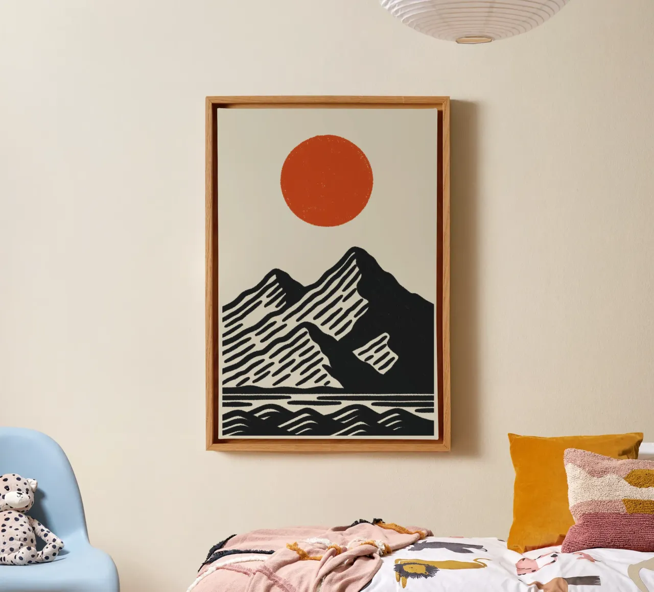 Poster naturalistico di ispirazione giapponese - Sole di montagna grafico tela da Studio Mooodz