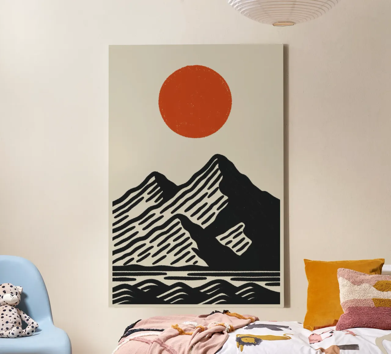 Poster naturalistico di ispirazione giapponese - Sole di montagna grafico tela da Studio Mooodz