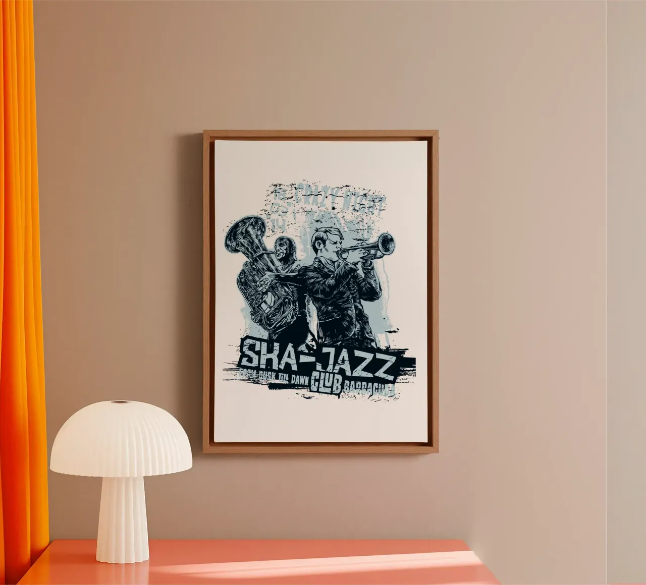 Concerto dal vivo Crazy Night SKA Jazz tela con Cornice a cassetta da Cute